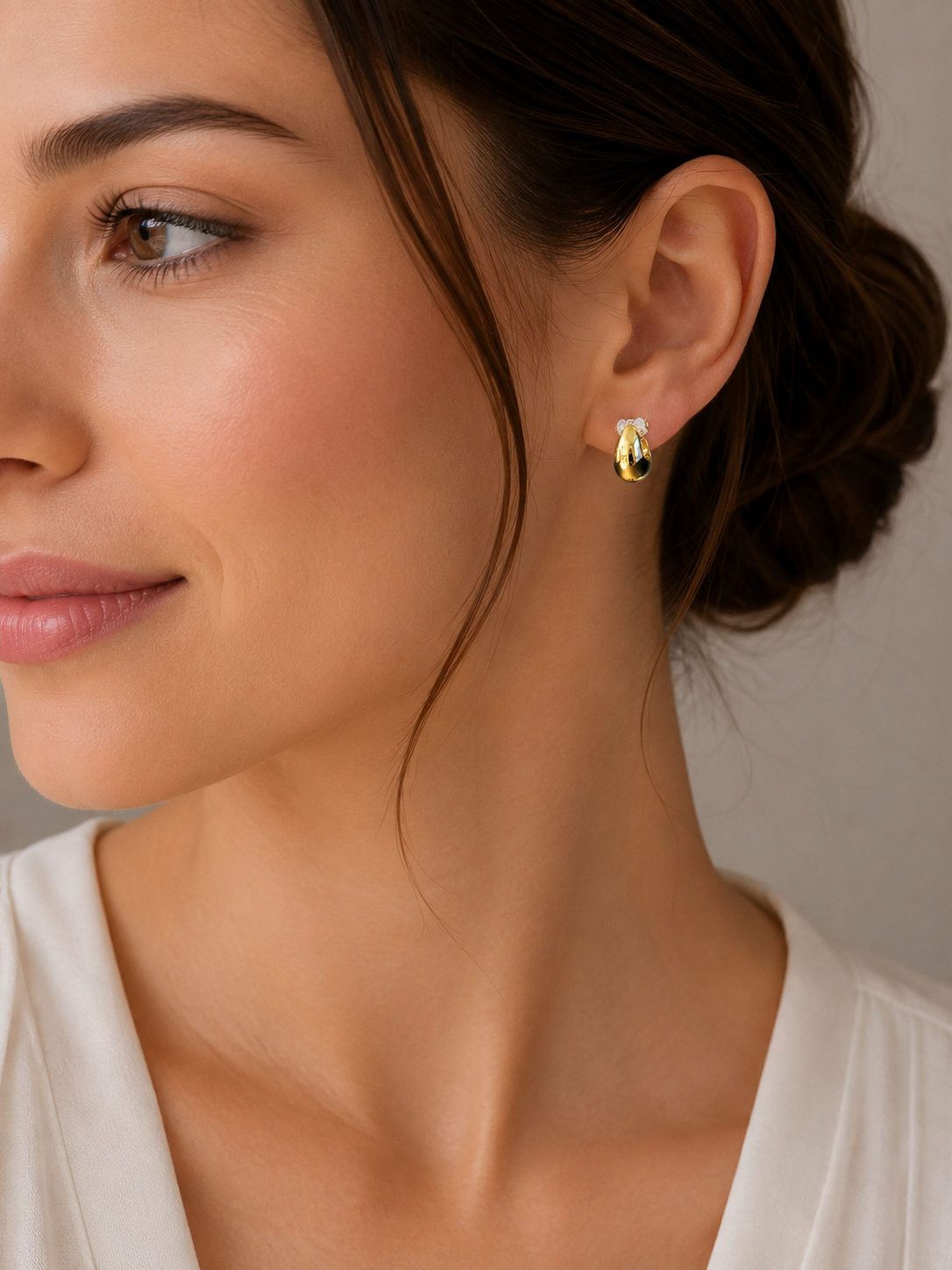 18K Graziella Air Gold Hoop Earrings