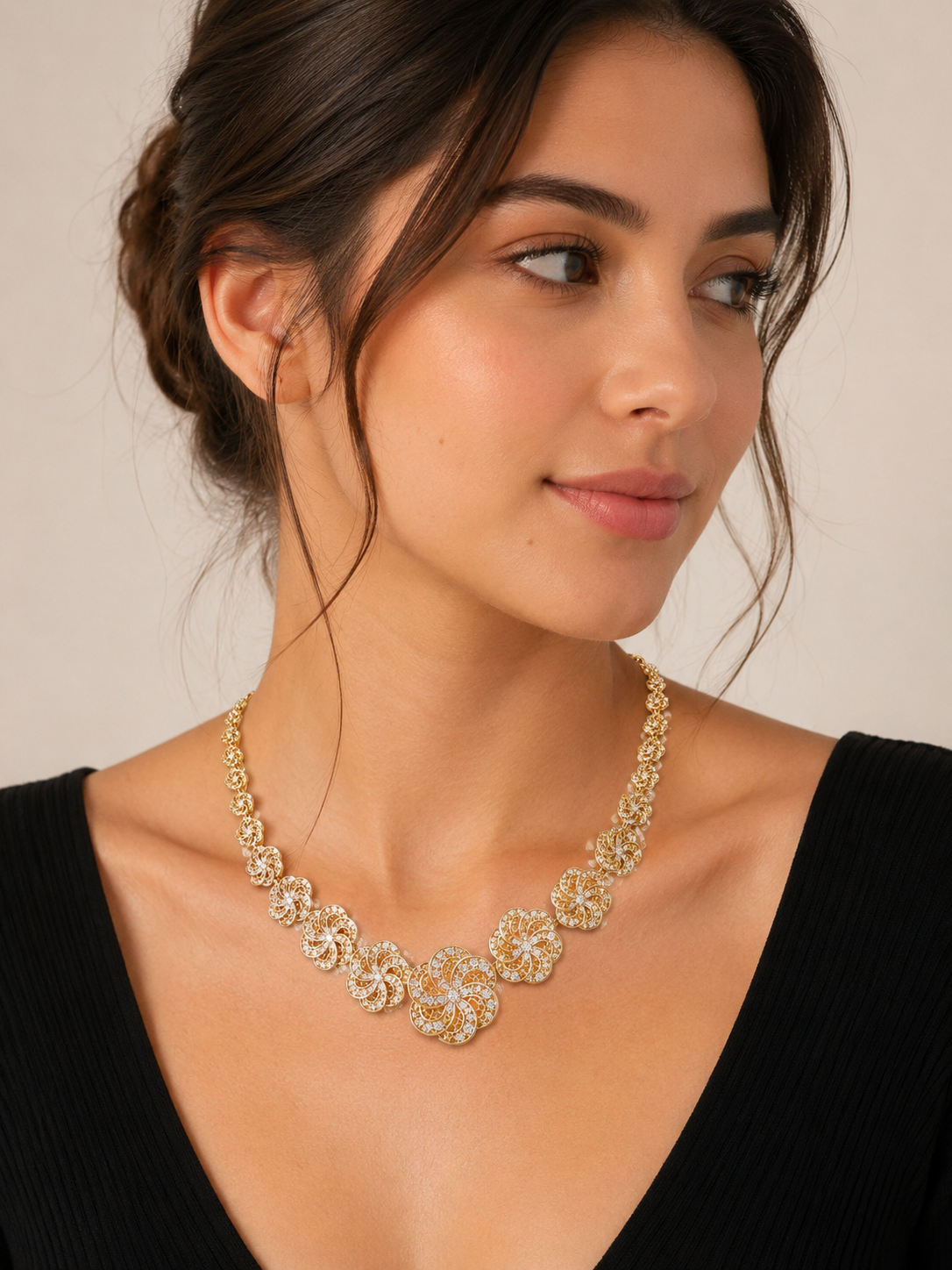18K Two-Tone Italian Gold Necklace