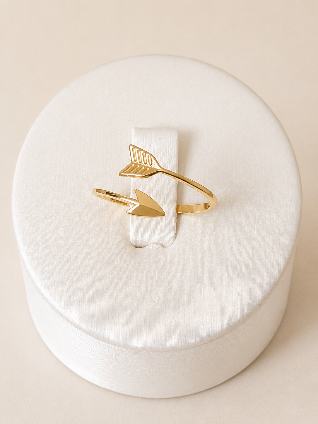18K Gold Arrow Adjustable Ring