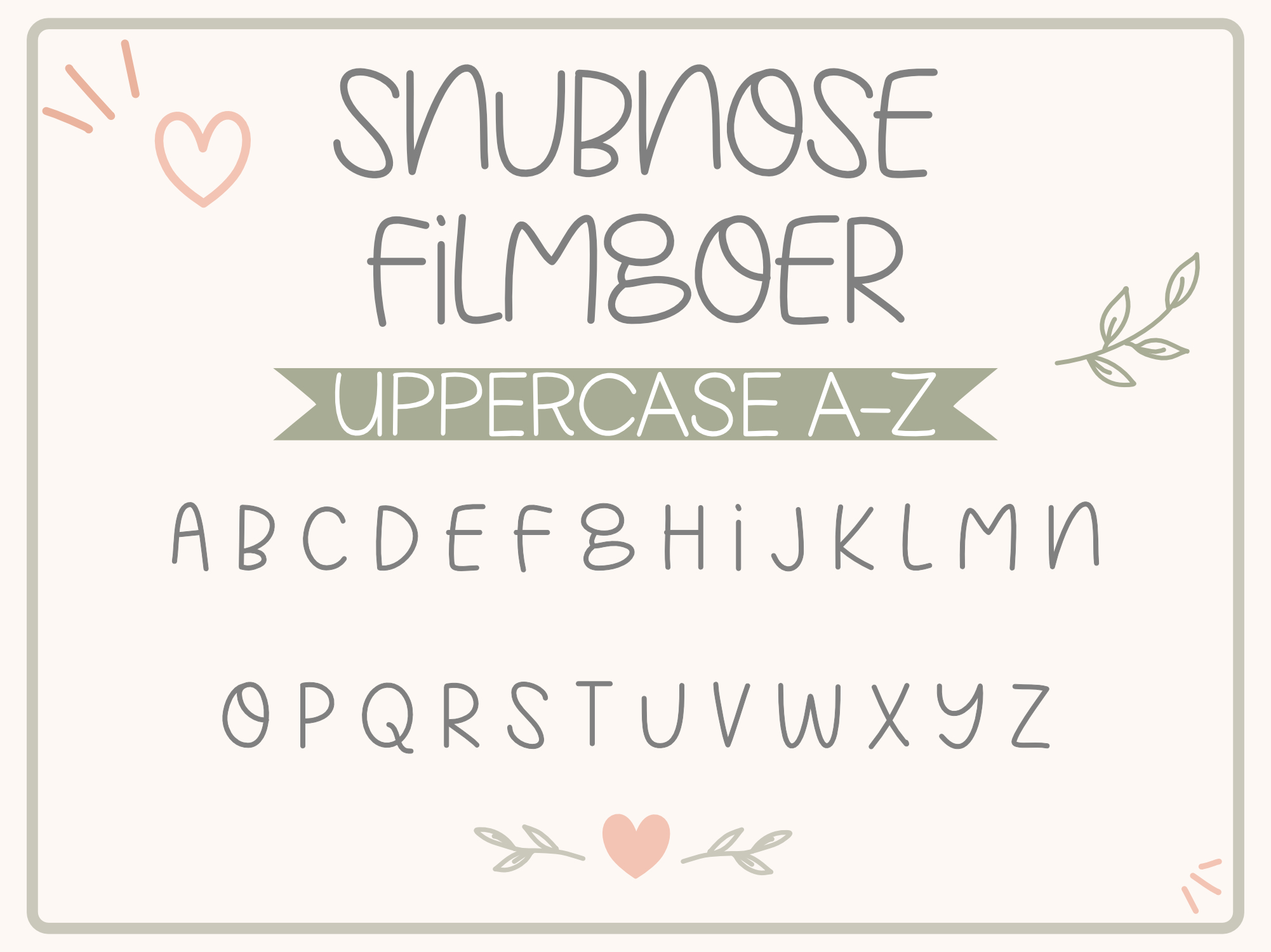 Snubnose Filmgoer Font
