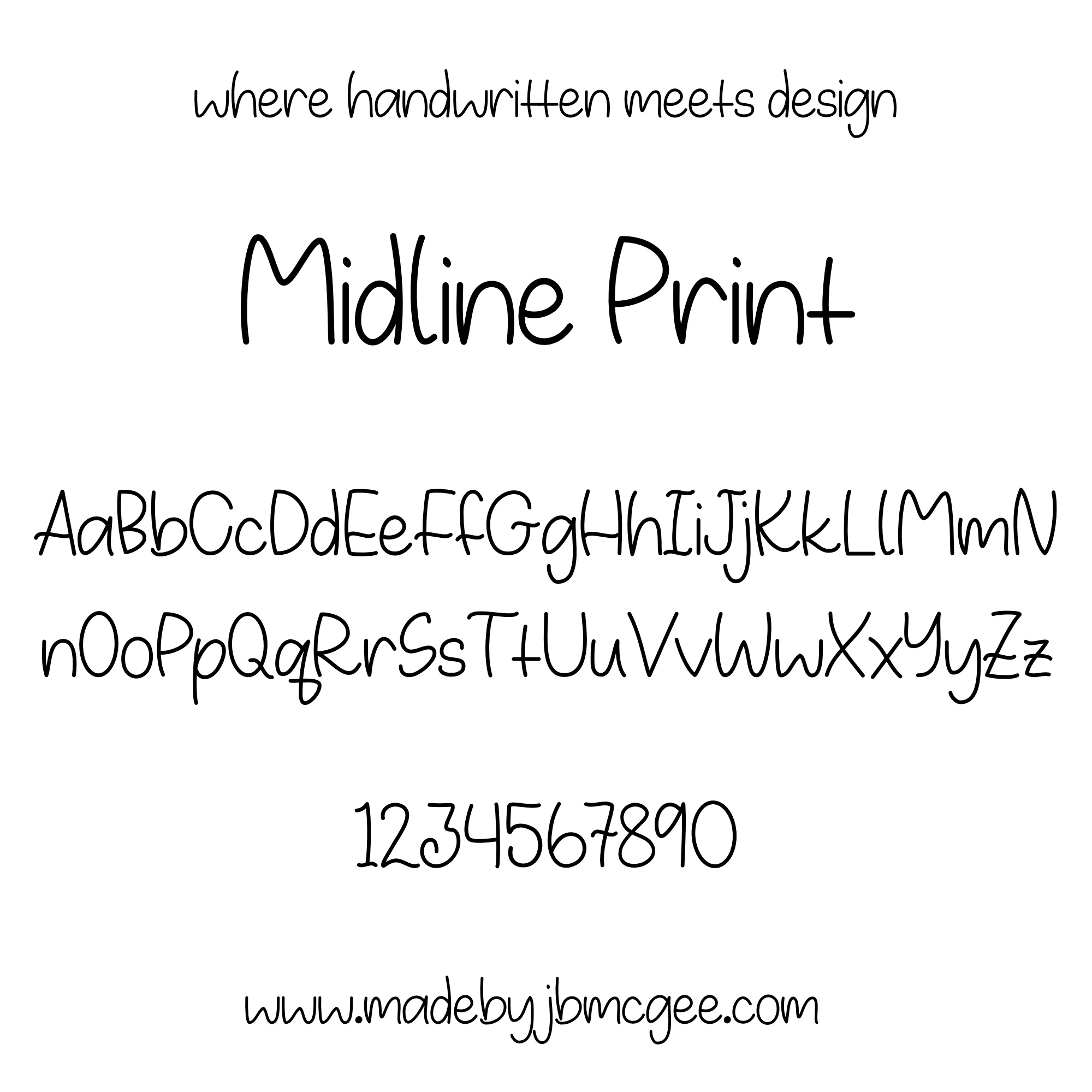 Midline Font Duo Pair - Handwritten + Clean Print Digital Font Set