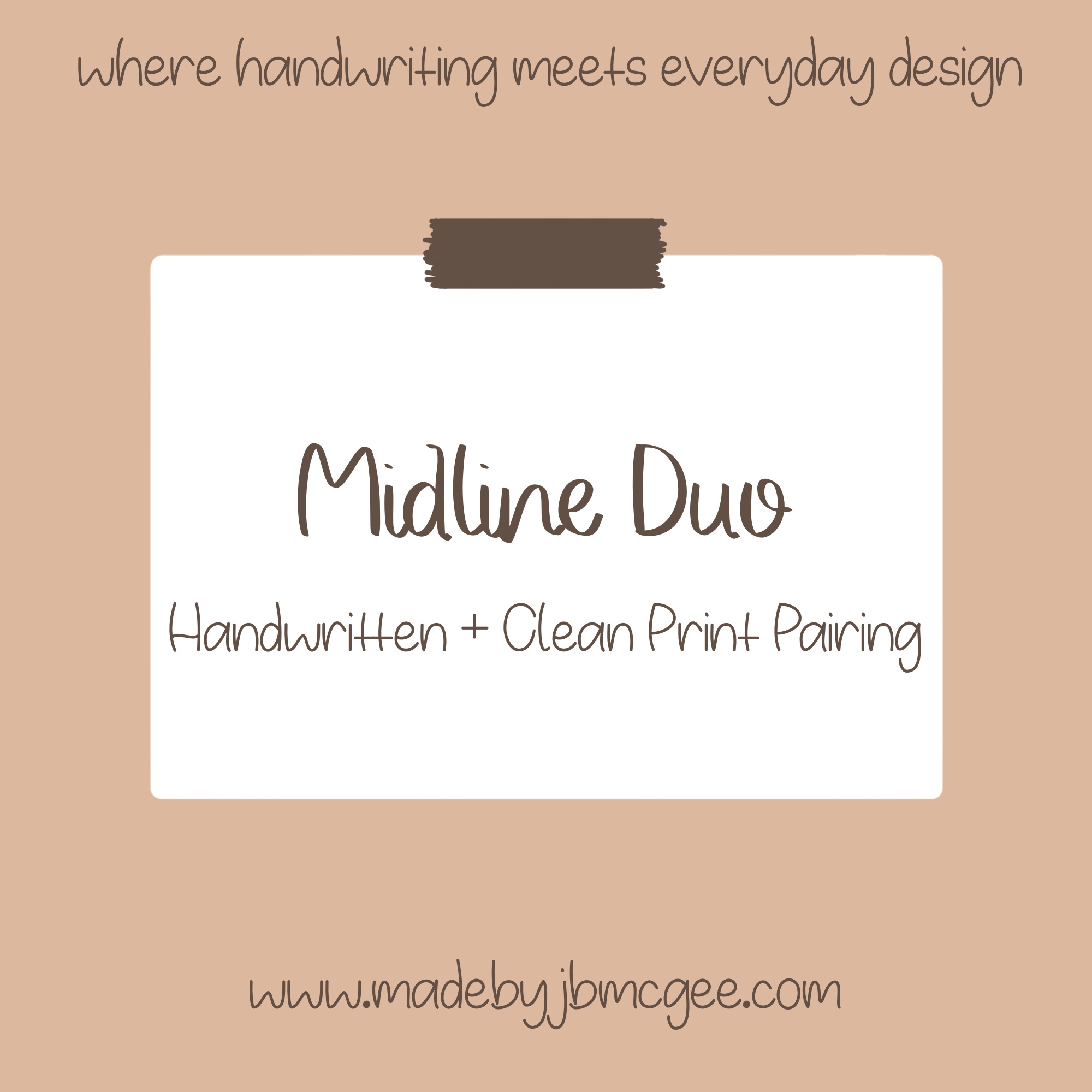 Midline Font Duo Pair - Handwritten + Clean Print Digital Font Set