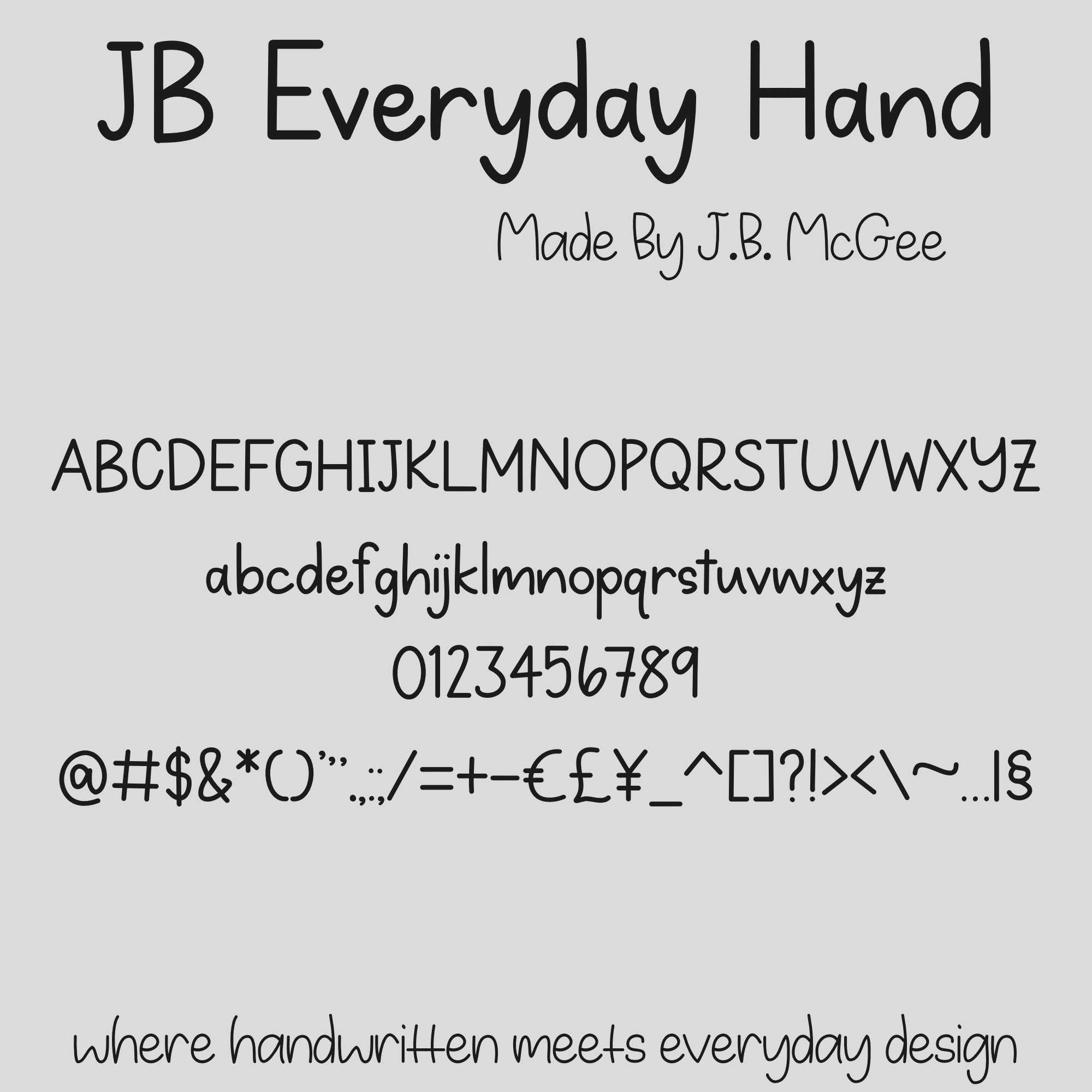 JB Everyday Hand Font