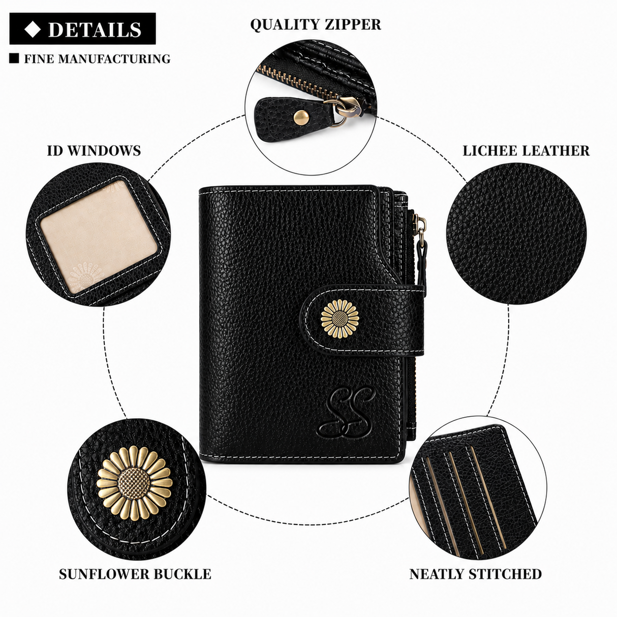 SS Women’s Slim Wallet with Zipper