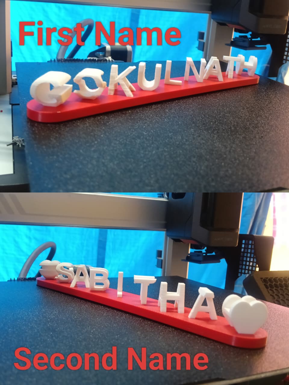 Custom 3D Printed FlipName 
