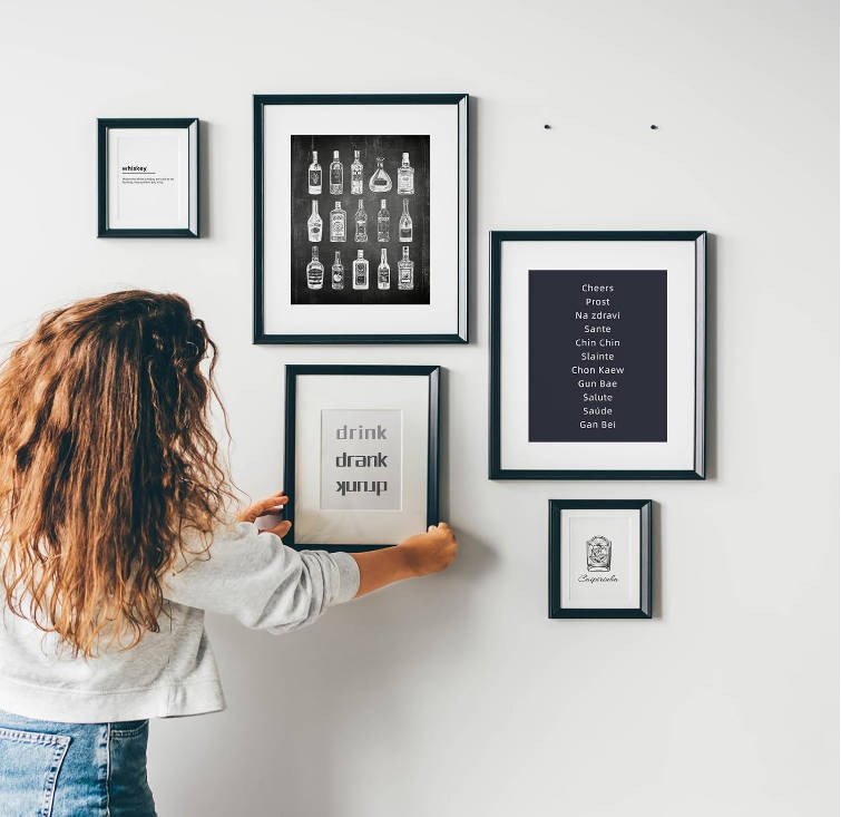 VIYYIEA Bar Cart Decor Vintage Bar Wall Art Prints Room Decor Alcohol Drinks Posters Whiskey Wall Decor Quotes Sign Wall Art Abstract Bar Pictures Decoration for Bar Kitchen Dorm