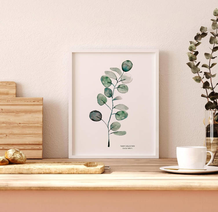 VIYYIEA Botanical Wall Decor Room Aesthetic for Bedroom, Sage Green Decor Posters, Flower Wall Art Prints Boho Leaf Eucalyptus for Living Room Kitchen Bathroom