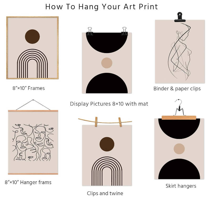 VIYYIEA Boho Wall Art Set For Living Room Decor, Artist Minimalist Line Wall Decor Modern Gallery Art Prints Unframed Posters Pictures Set for Bedroom Kitchen