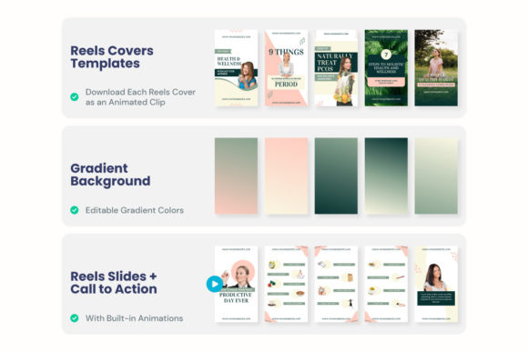 Wellness medical health Instagram Reels Templates Bundle