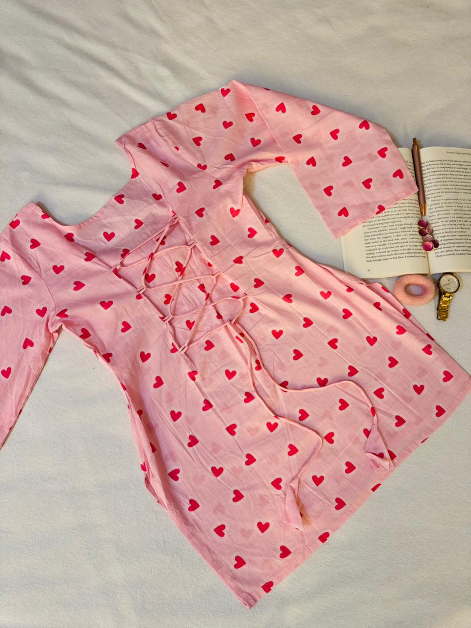 Pink Heart short kurti