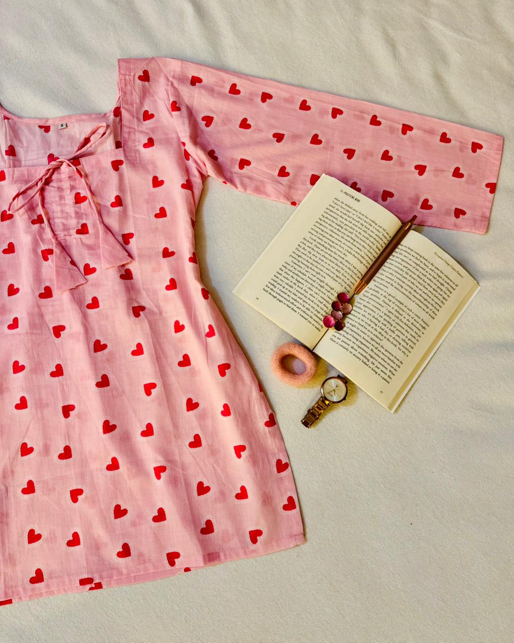 Pink Heart short kurti