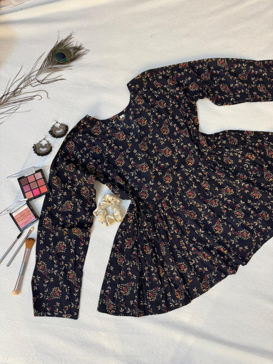 Floral Printed Long Sleeve Dress