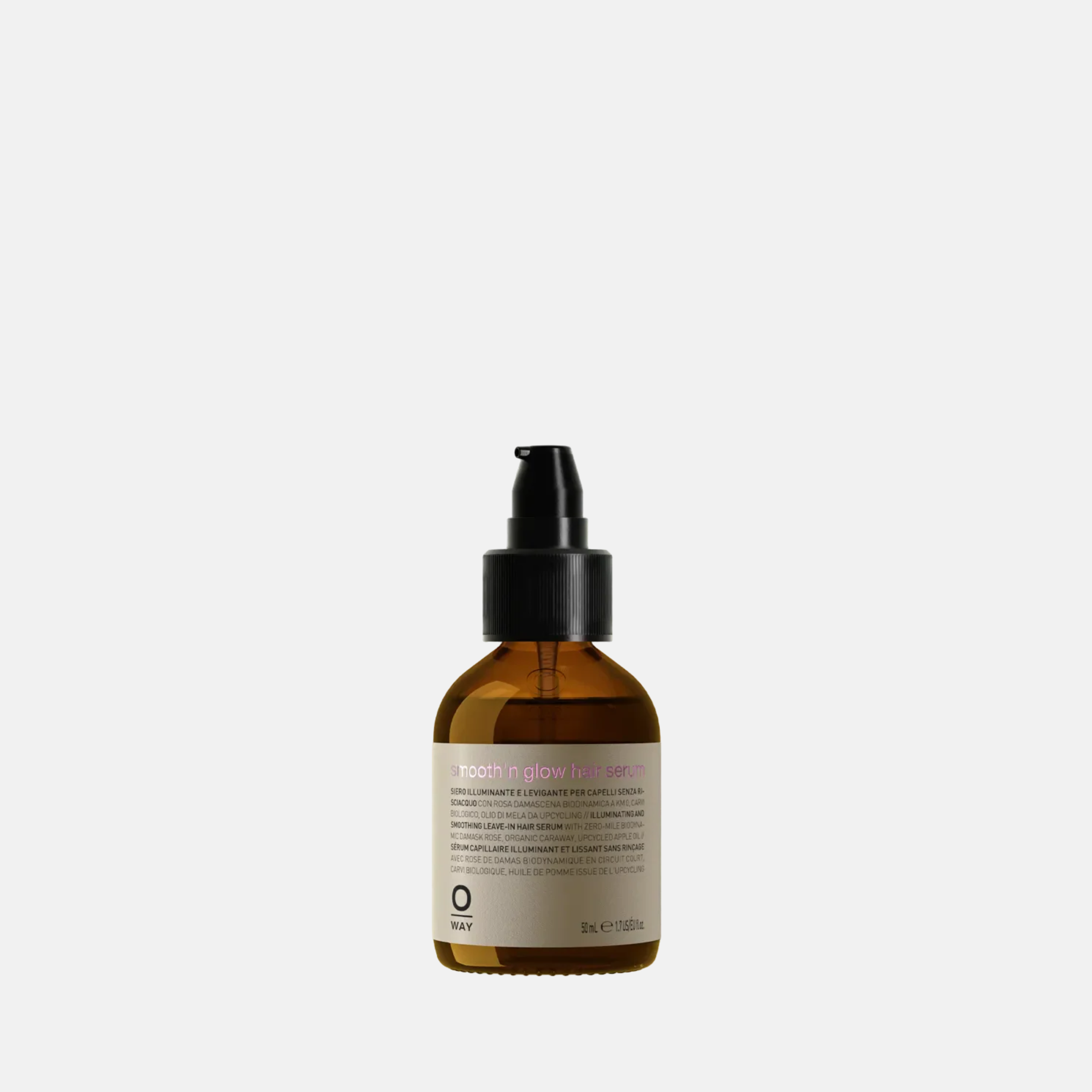 Oway Smooth’n Glow Hair Serum – nenuplaunamas glotninamasis ir žvilgesį suteikiantis serumas