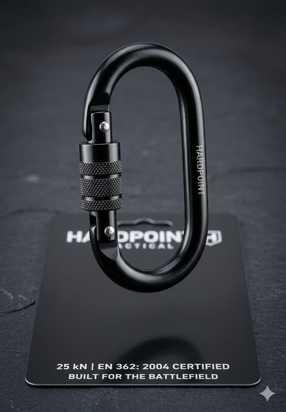 Hardpoint Tactical 25kN Professional Oval Steel Carabiner – Screw-Lock