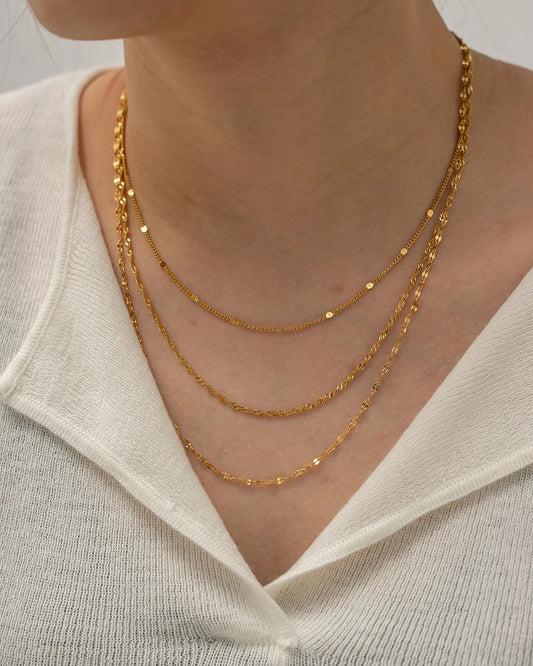 Gold Layered Necklace Set
