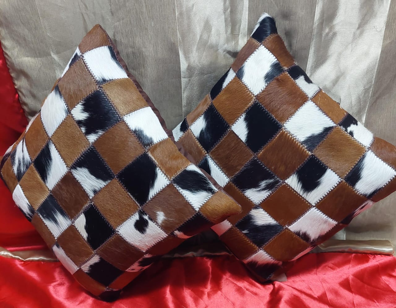 Patchwork Cowhide Cushions