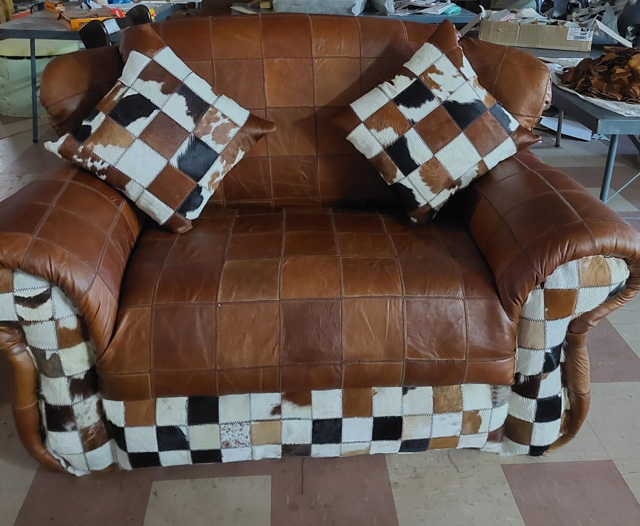 Patchwork Leather Armchair