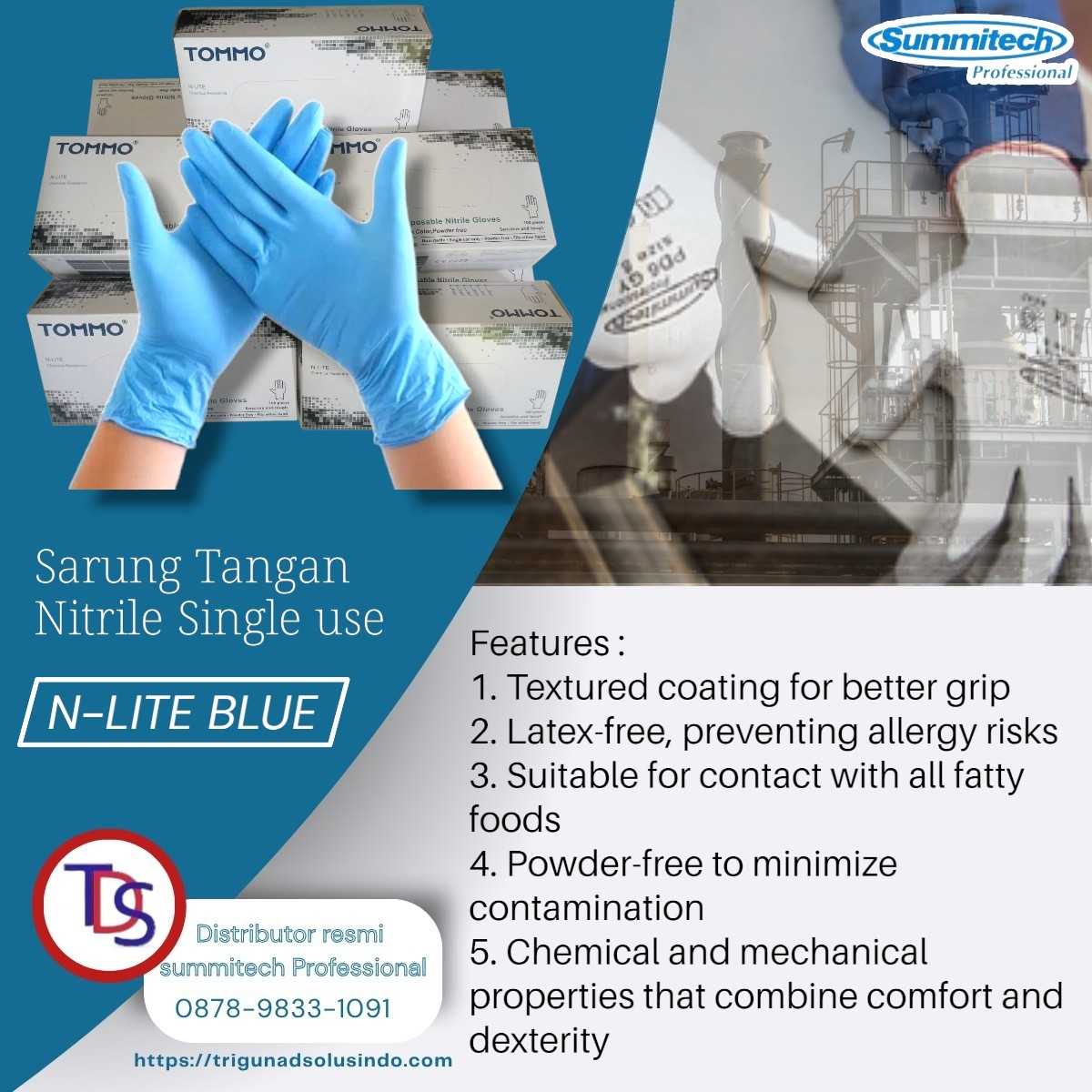 Sarung Tangan Nitril N-LITE BLUE