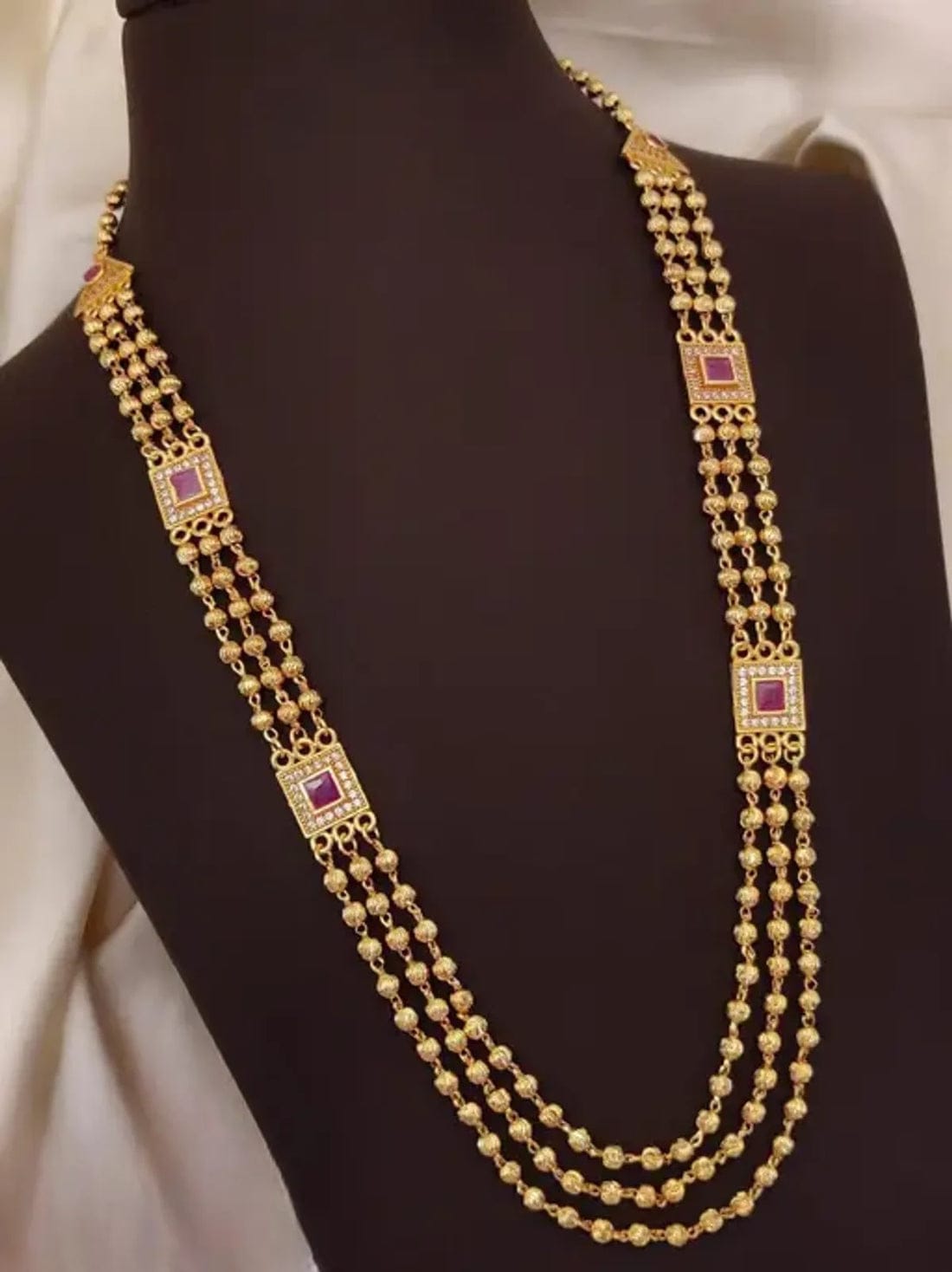 Traditional Gold-Plated Long Necklace