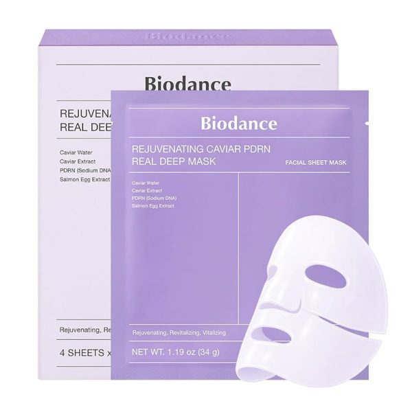 Biodance – Rejuvenating Caviar PDRN Real Deep Mask, 34g x 4vnt