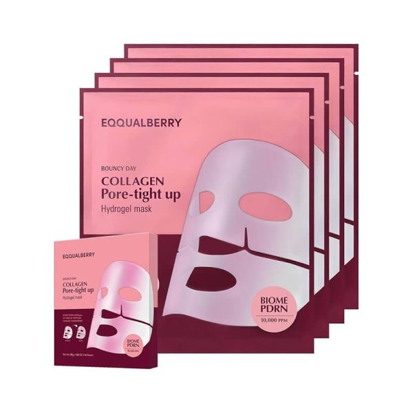 Eqqualberry – Collagen Pore-Tight Up Hydrogel Mask, 4 vnt