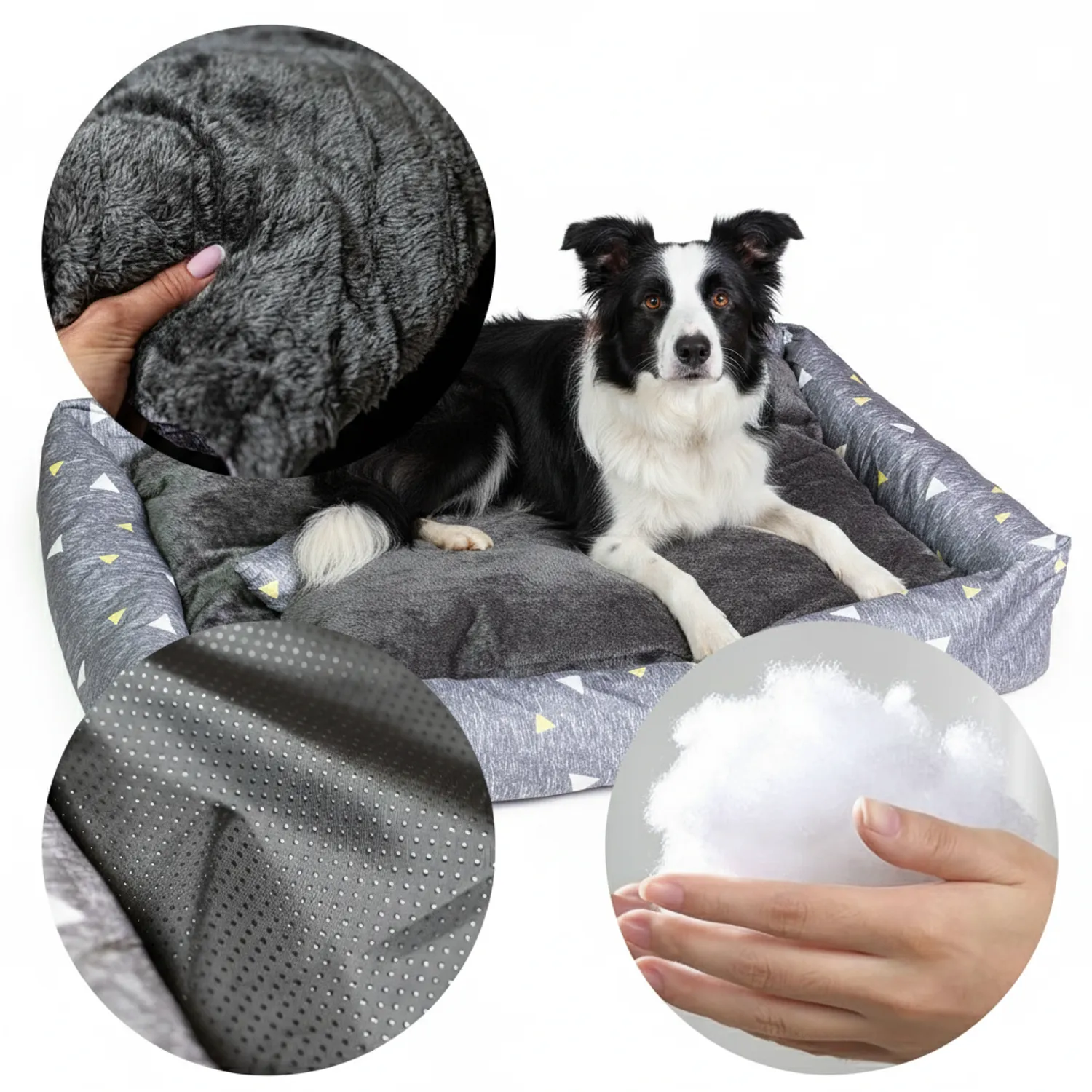 Duże legowisko dla psa 100x82 cm – miękkie posłanie, antypoślizgowe, rozmiar L