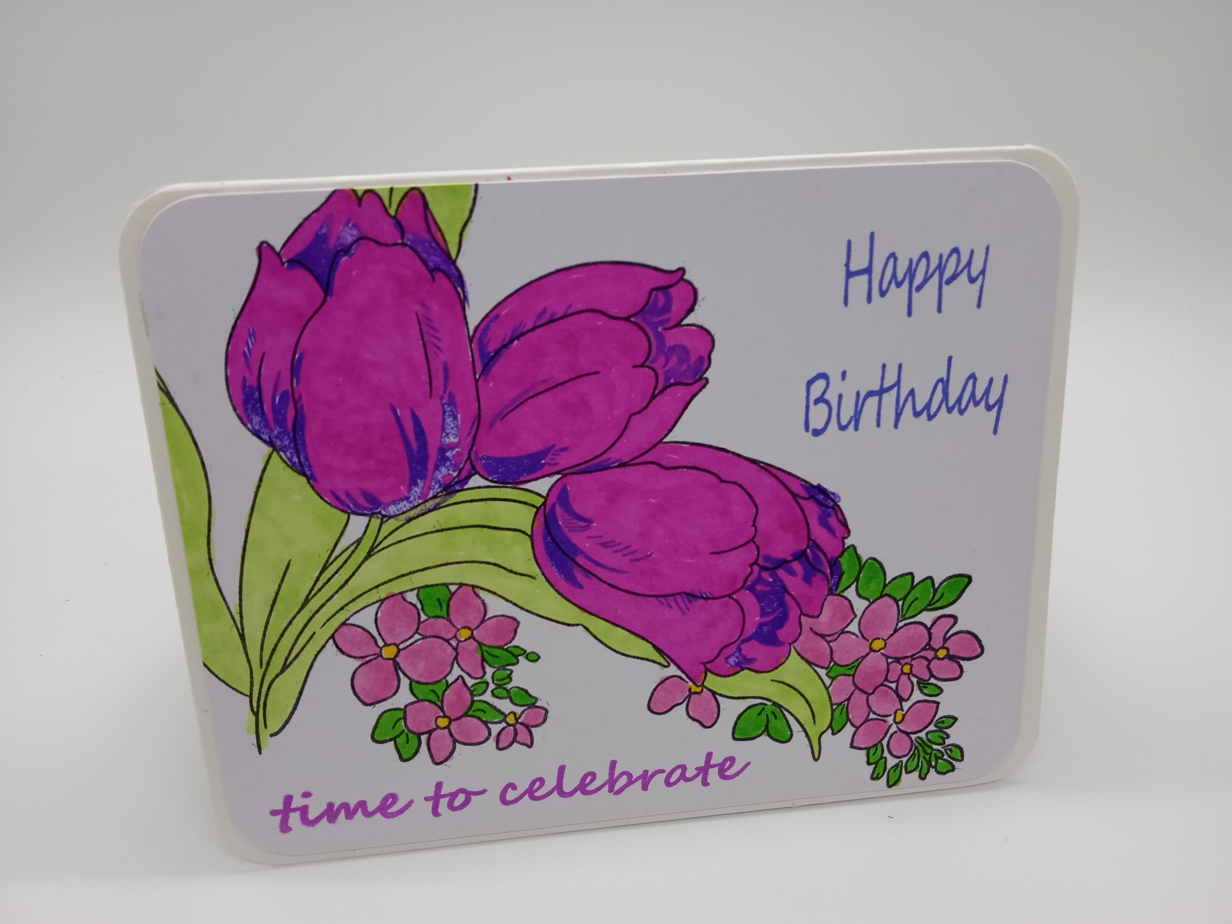 Floral Happy Birthday Greeting Card