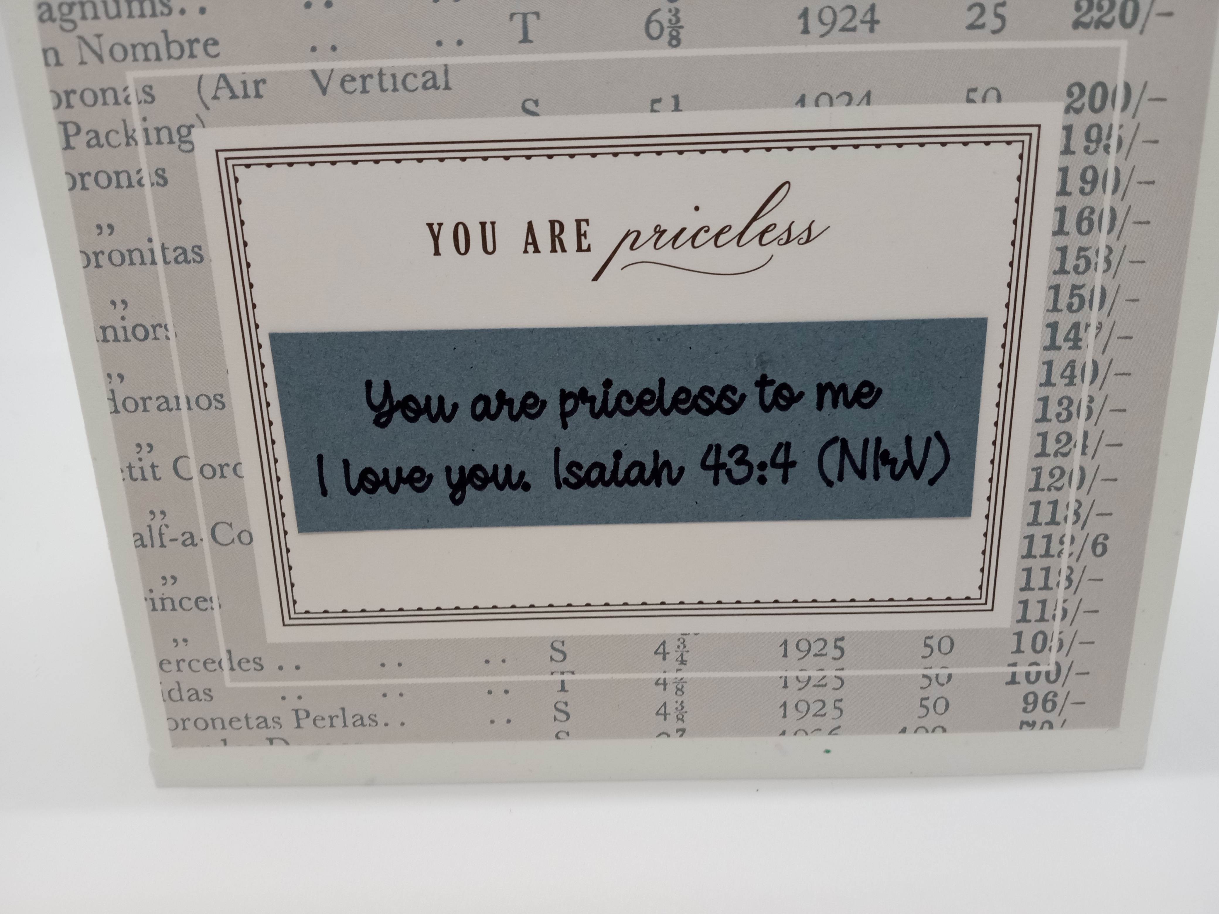 You Are Priceless Inspirational Greeting Card