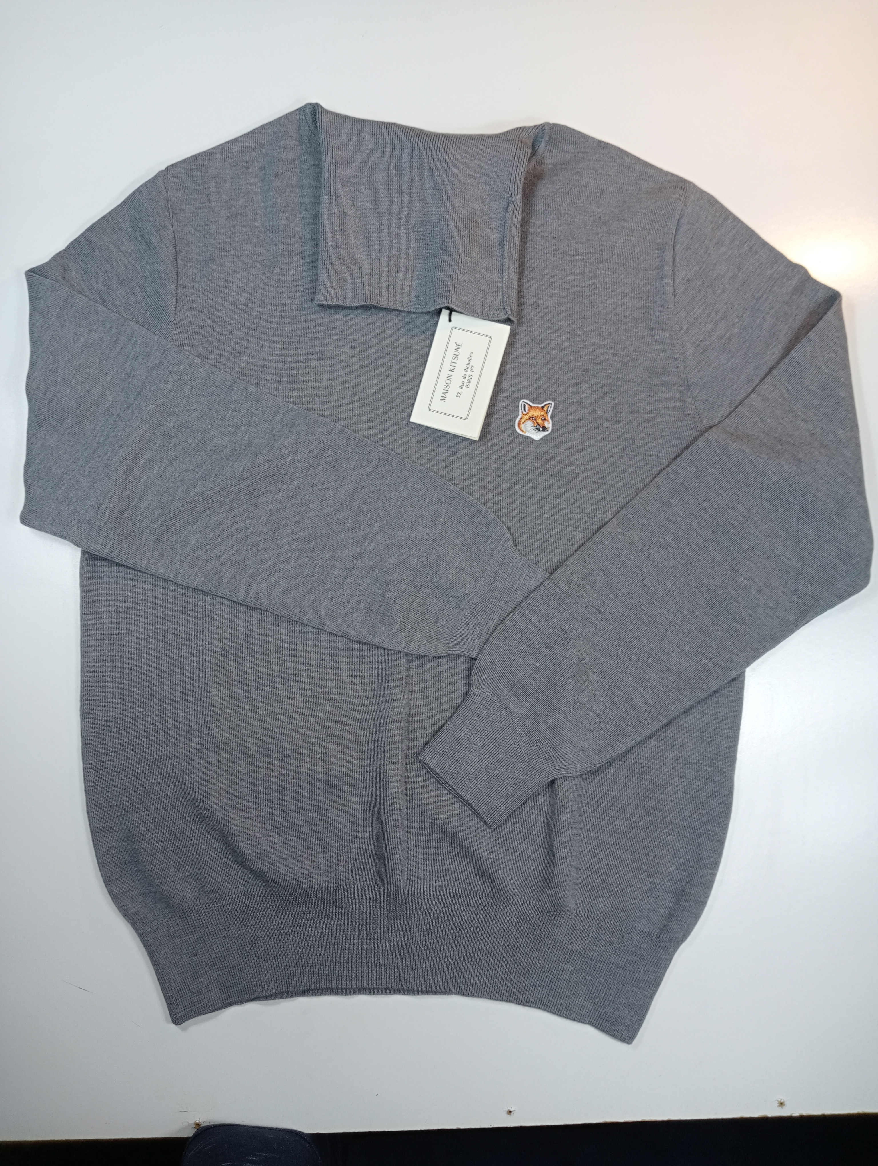 Pull en laine gris Mélange
