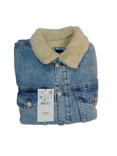 Veste en jean à col sherpa