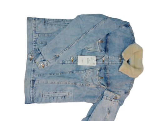 Veste en jean à col sherpa