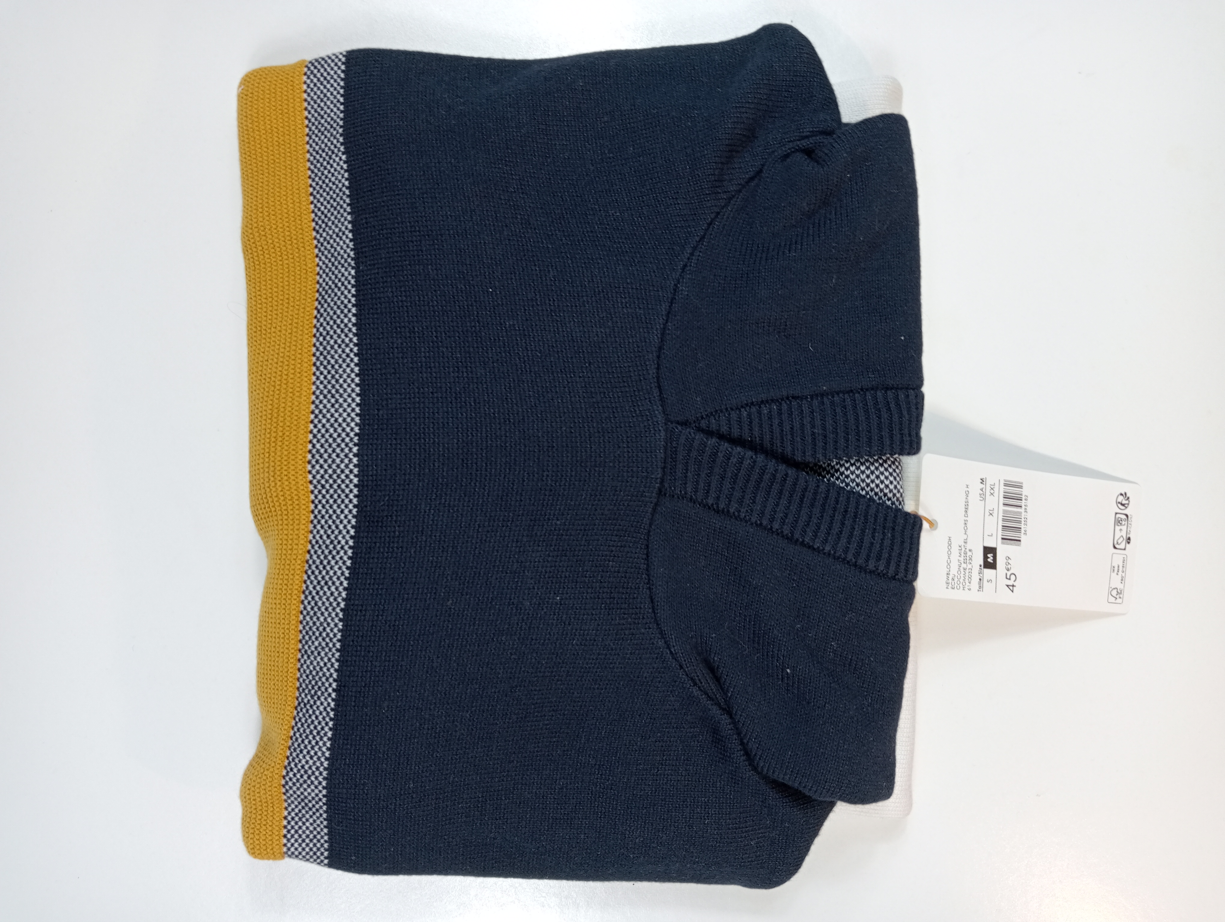 Sweat-shirt Bleu à Bord Moutarde