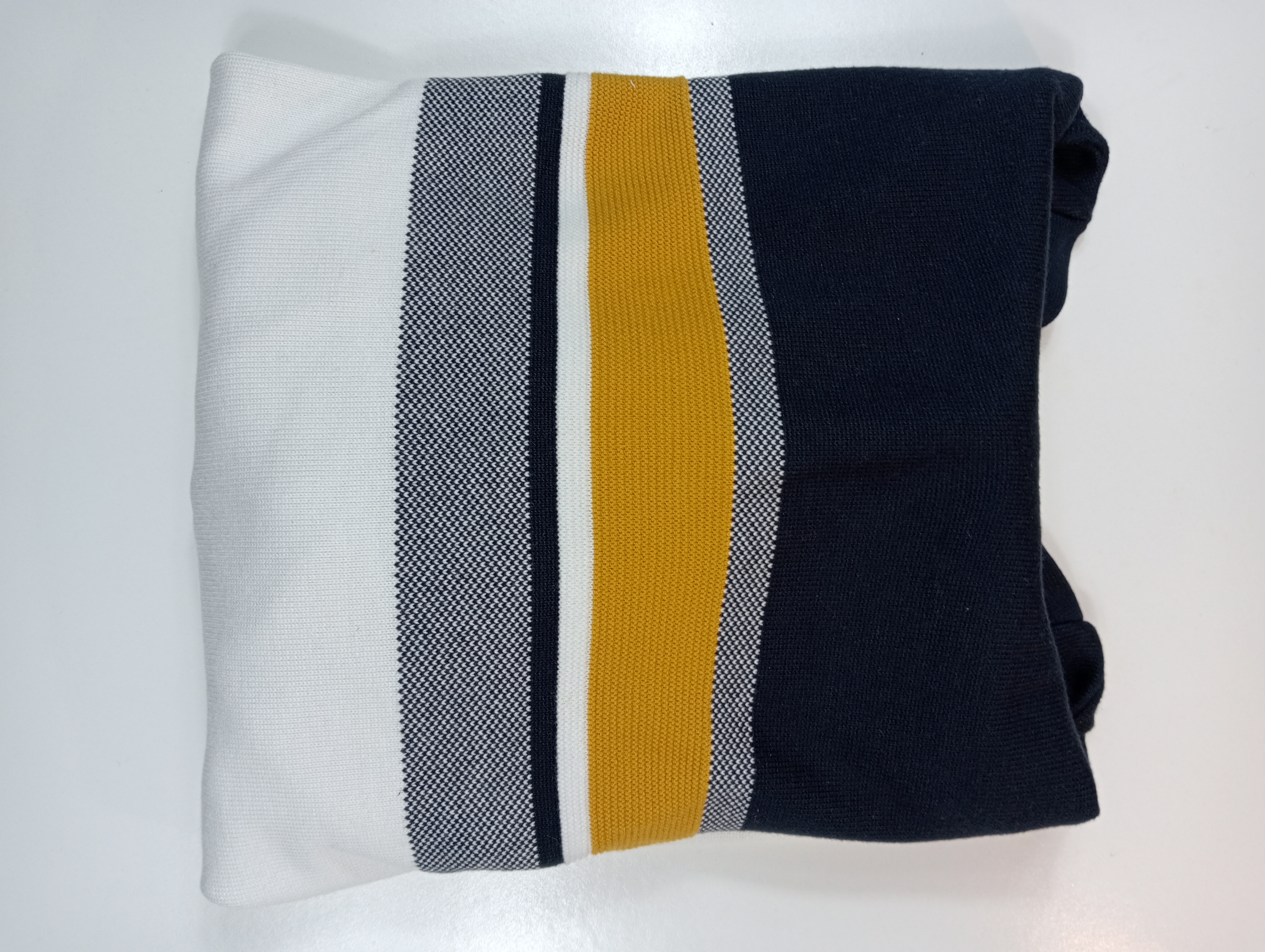 Sweat-shirt Bleu à Bord Moutarde