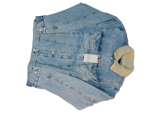 Veste en jean à col sherpa