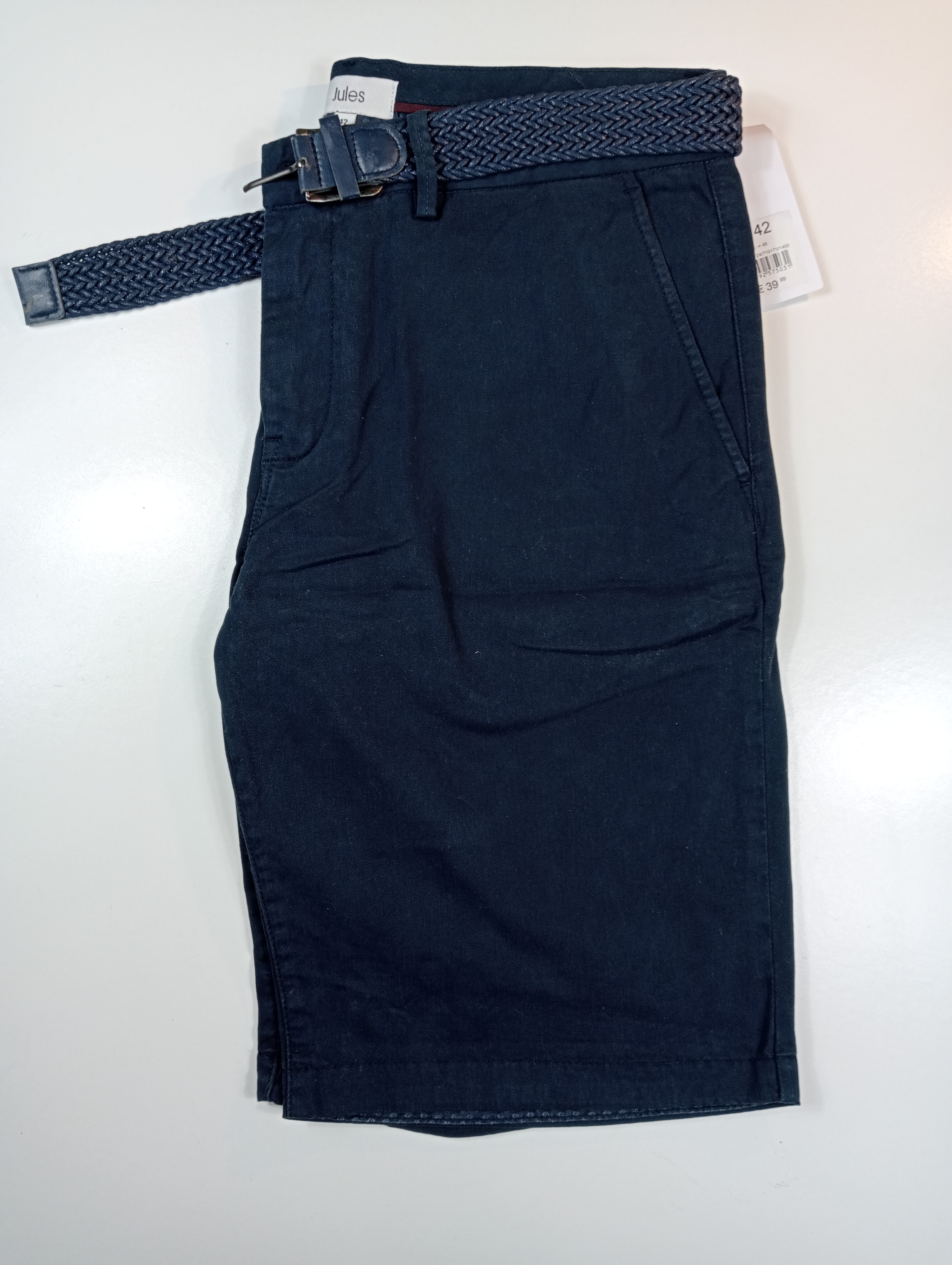 Short bleu avec ceinture