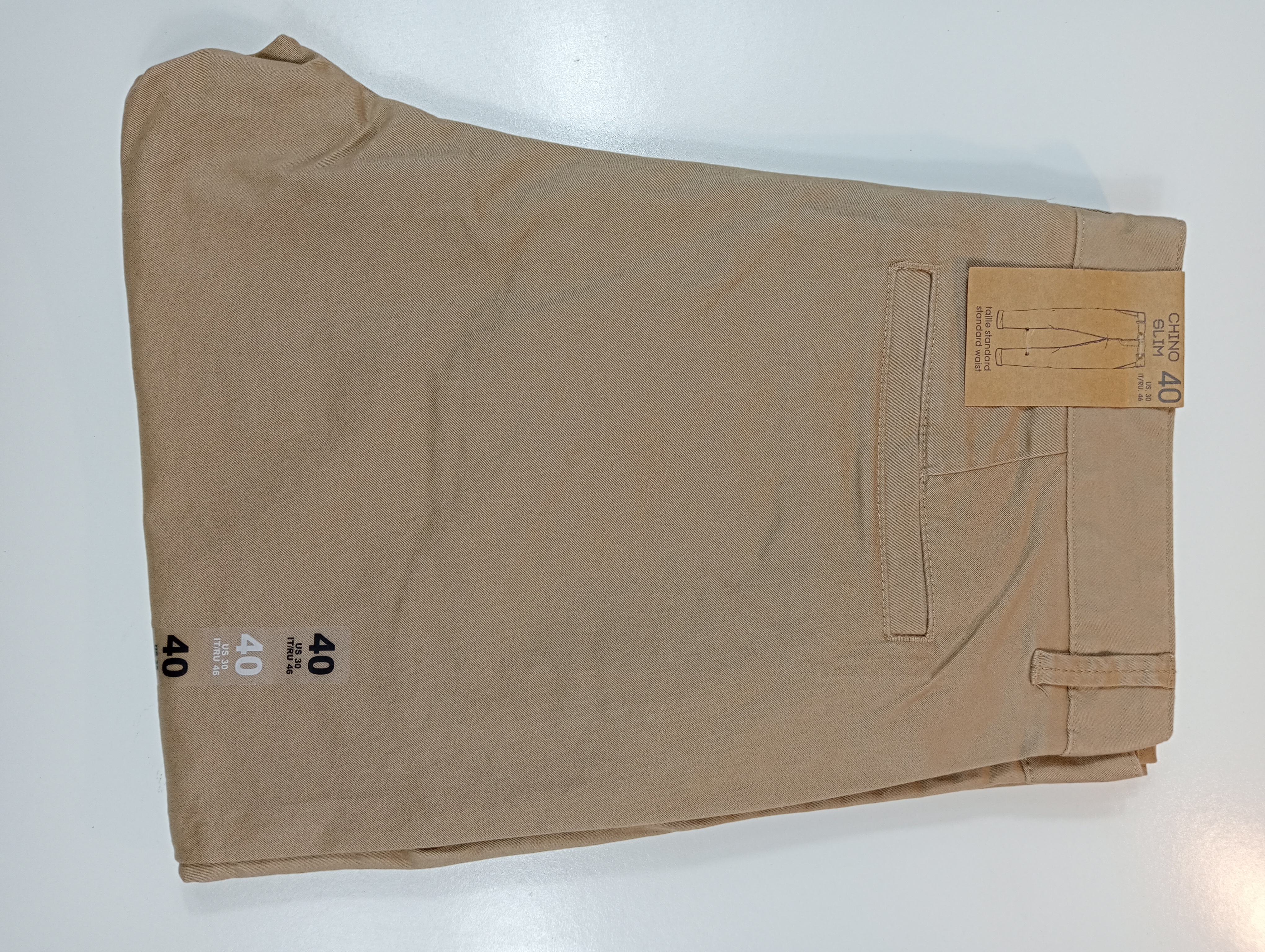 Pantalon Beige Chino Slim