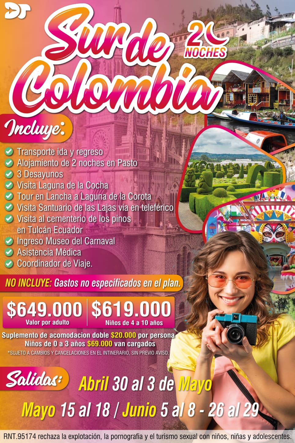 Excursión Sur de Colombia - 2 Noches