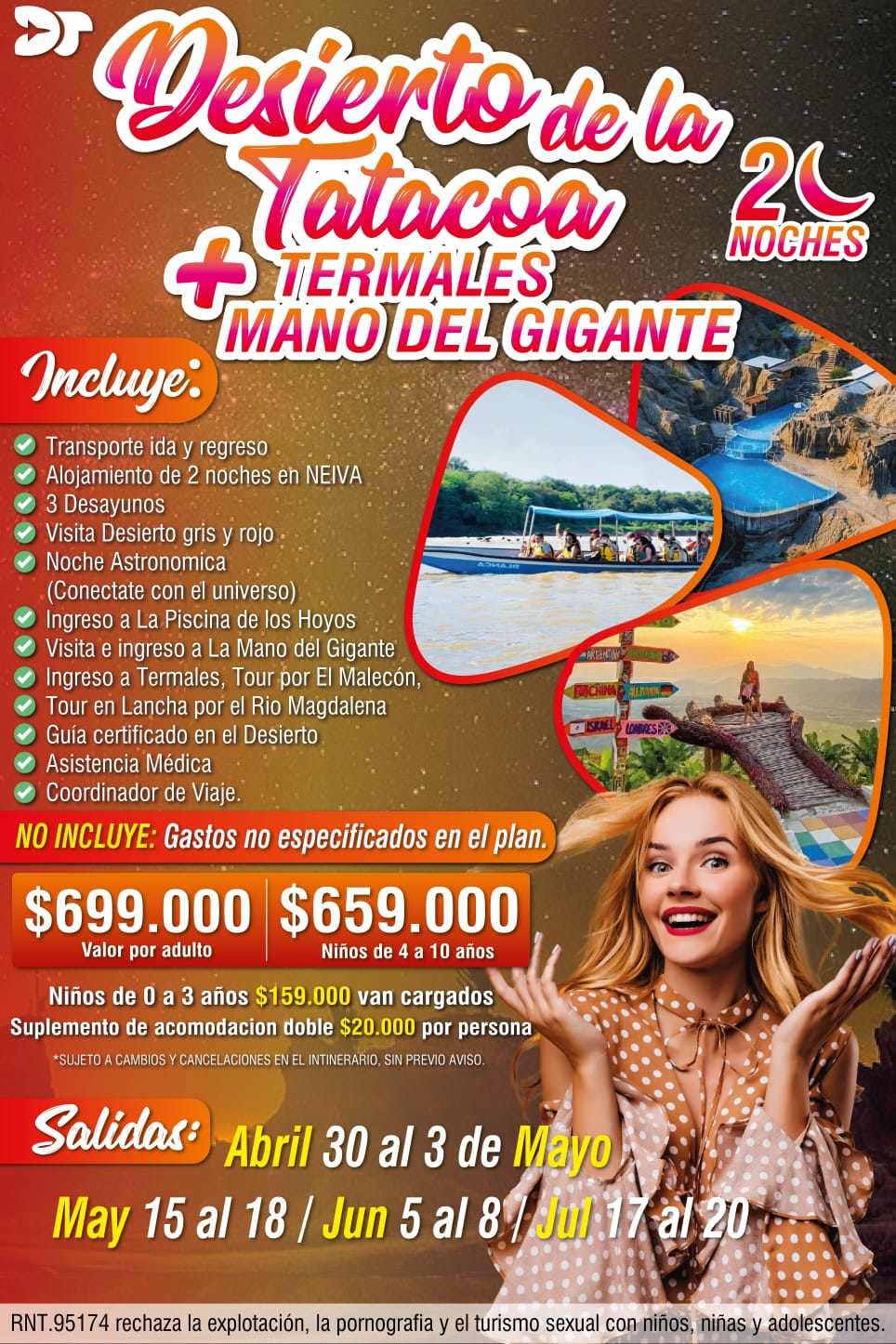 Excursión  Desierto de la Tatacoa + Termales Mano del Gigante