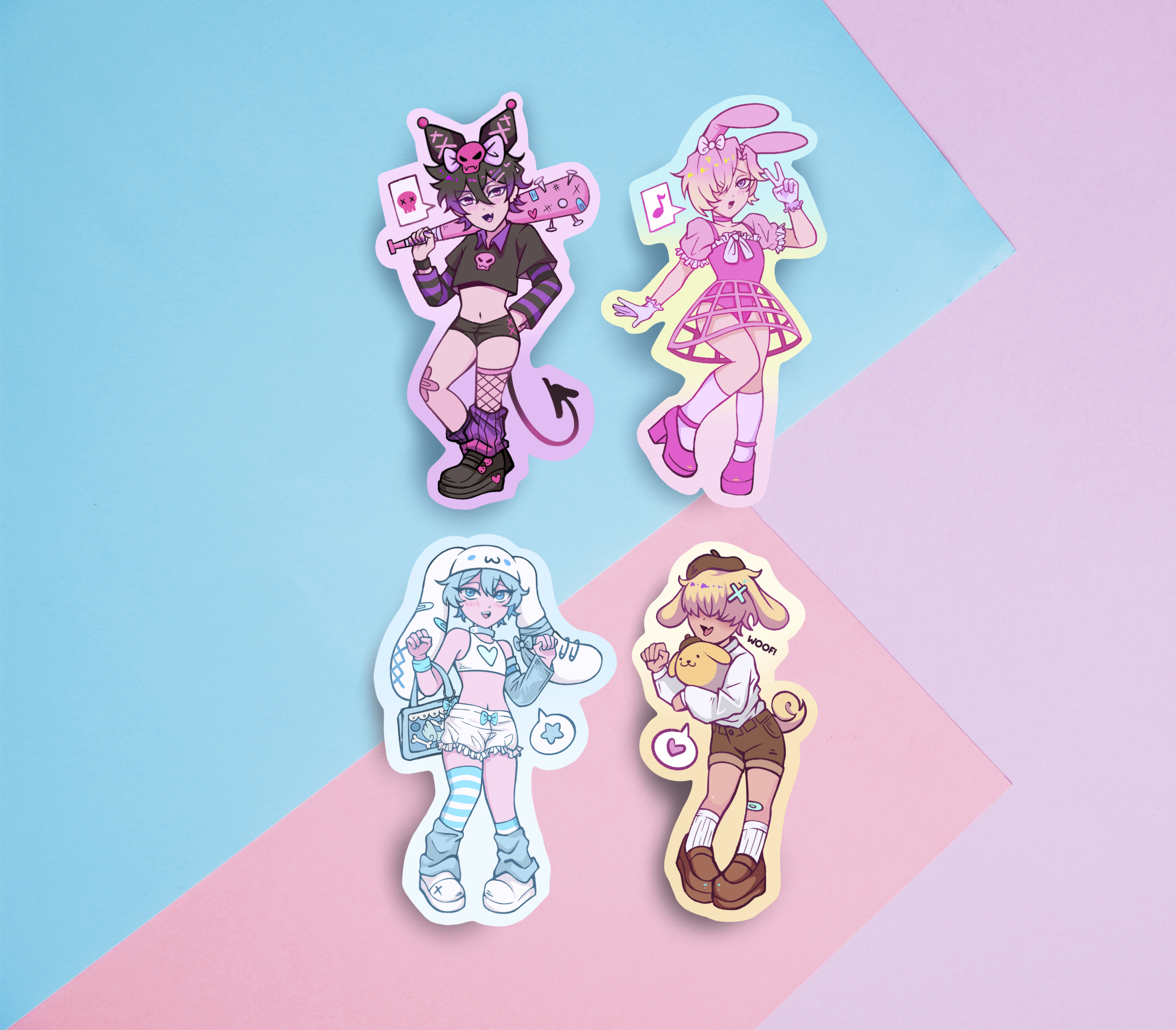 Sanrio-Inspired Clear | Sparkle Stickers