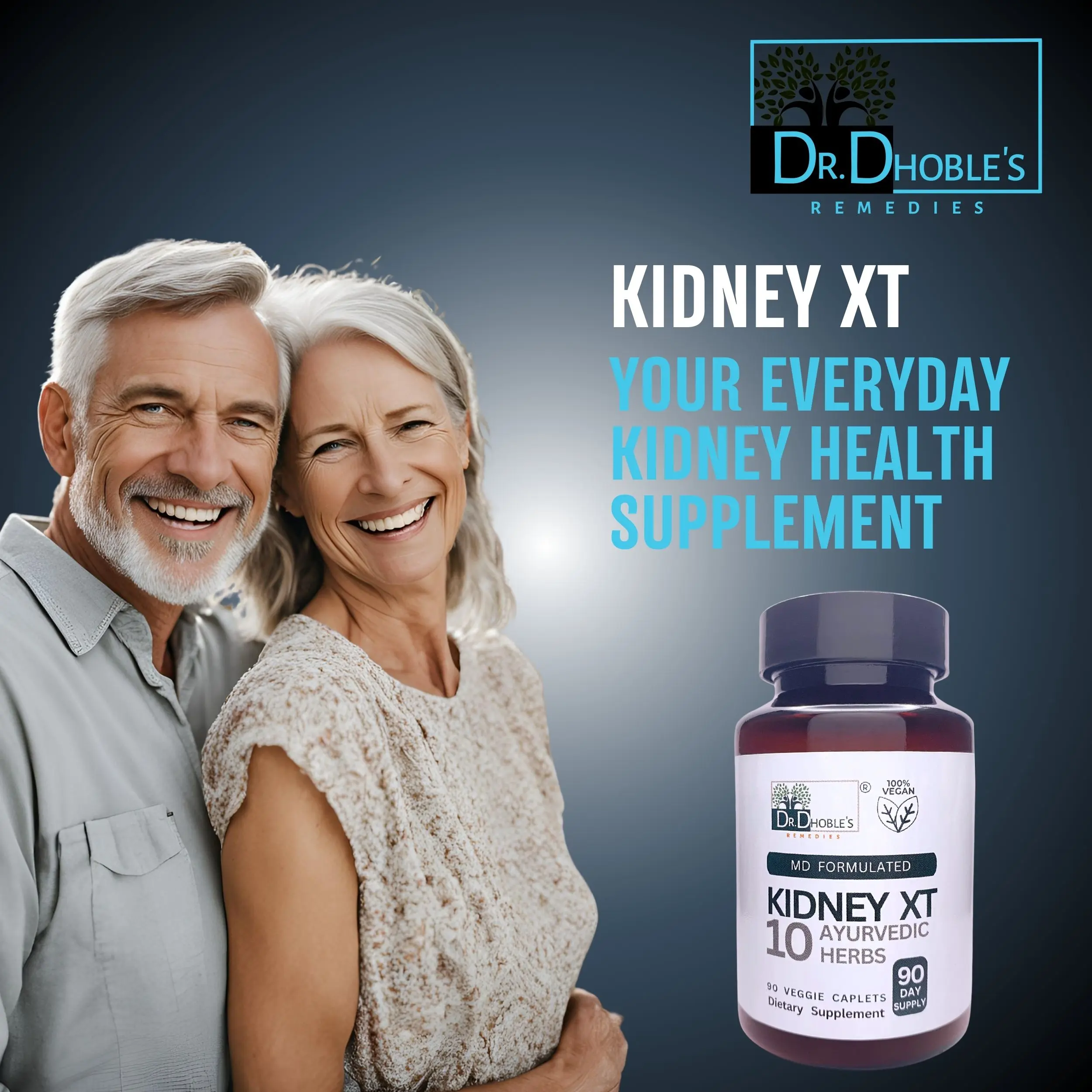 Dr. Dhoble's Remedies Kidney XT - MD Made Kidney Cleanse, Detox & Repair Supplement, 10 in 1 Ayurvedic Herbs, Renal & Bladder Health Support, Detoxify, Flush Impurities, Natural, Herbal 90 Vegan Pills