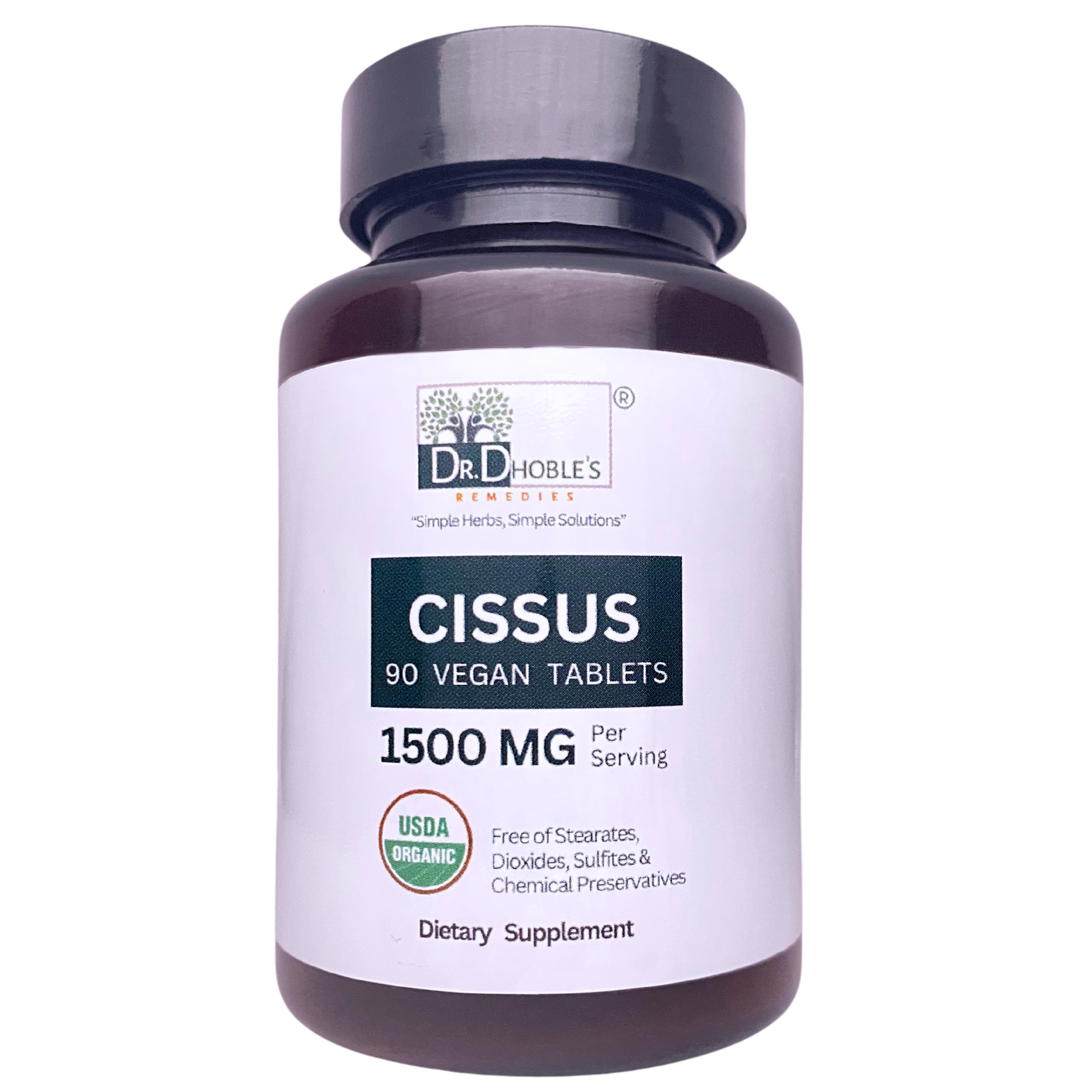 Dr. Dhoble's Remedies Cissus Quadrangularis Supplement, Made Uniquely with Nature's Glue, Joint Support, Supplements Bone, Ligament, Cartilage and Tendon, No Extract, USDA Organic 90 Vegan Tablets