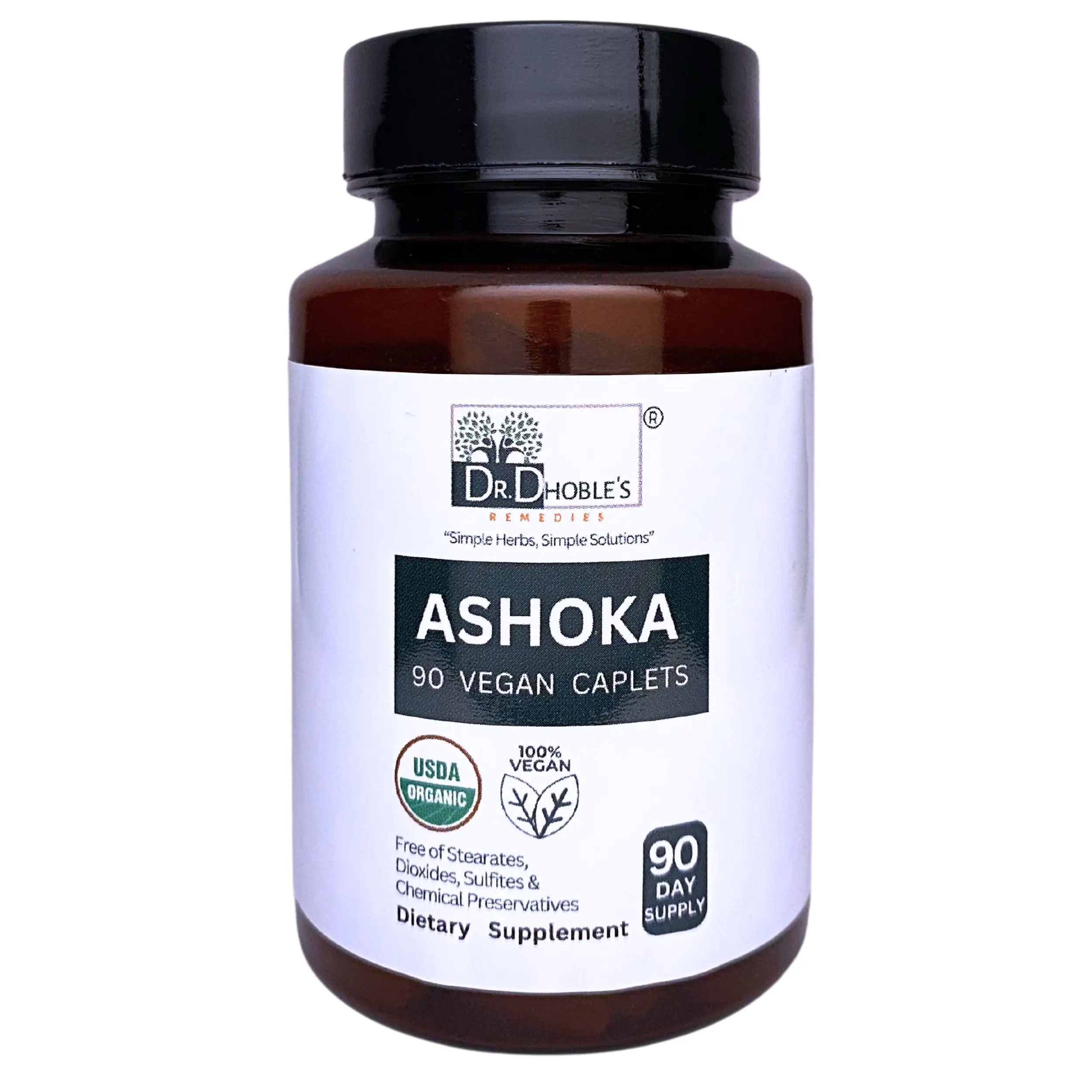 Dr. Dhoble's Remedies Ashoka • Menstrual Health • Menstrual Cramp Relief & PMS Support • Herbal Supplement for Women • Orgainc 90 Ct