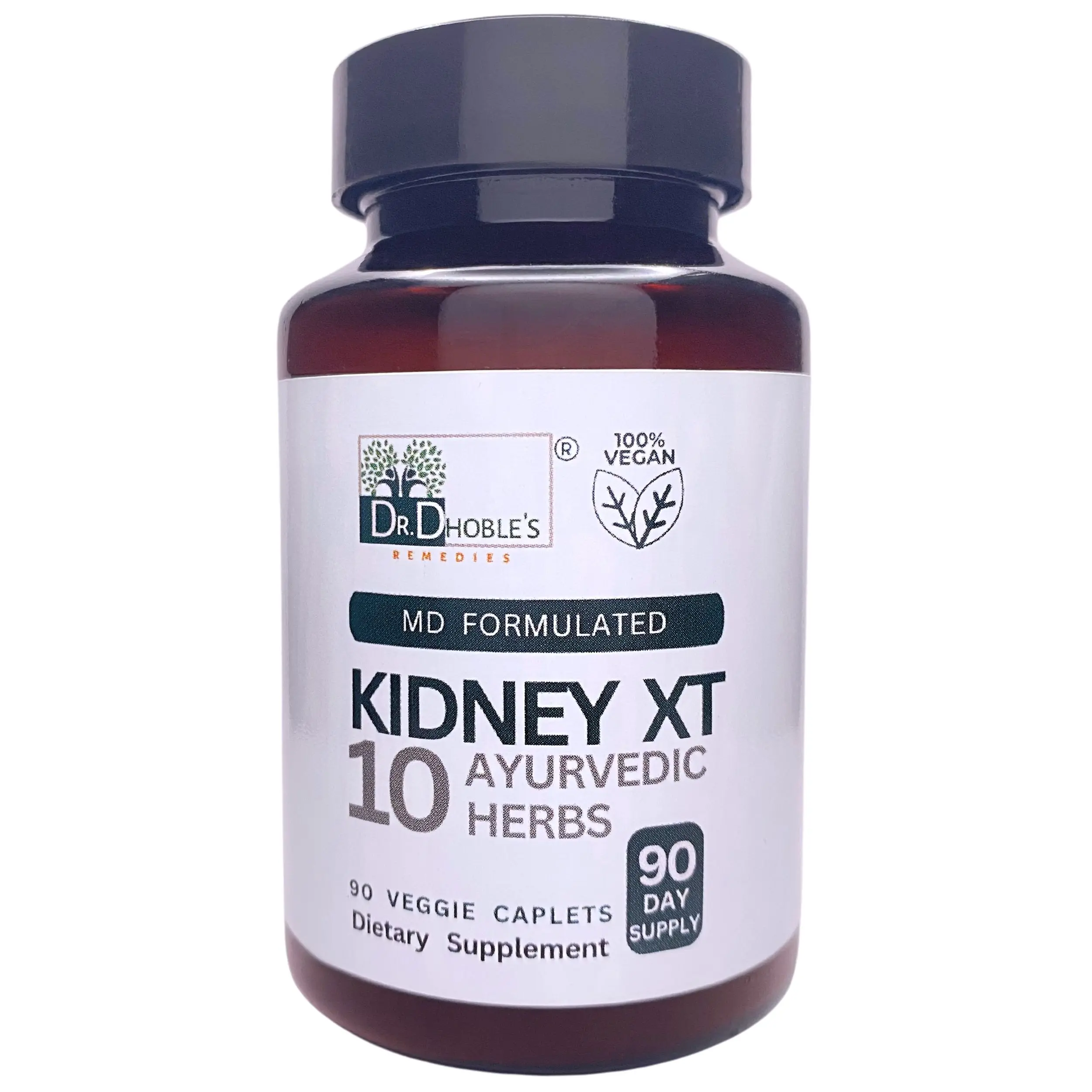 Dr. Dhoble's Remedies Kidney XT - MD Made Kidney Cleanse, Detox & Repair Supplement, 10 in 1 Ayurvedic Herbs, Renal & Bladder Health Support, Detoxify, Flush Impurities, Natural, Herbal 90 Vegan Pills