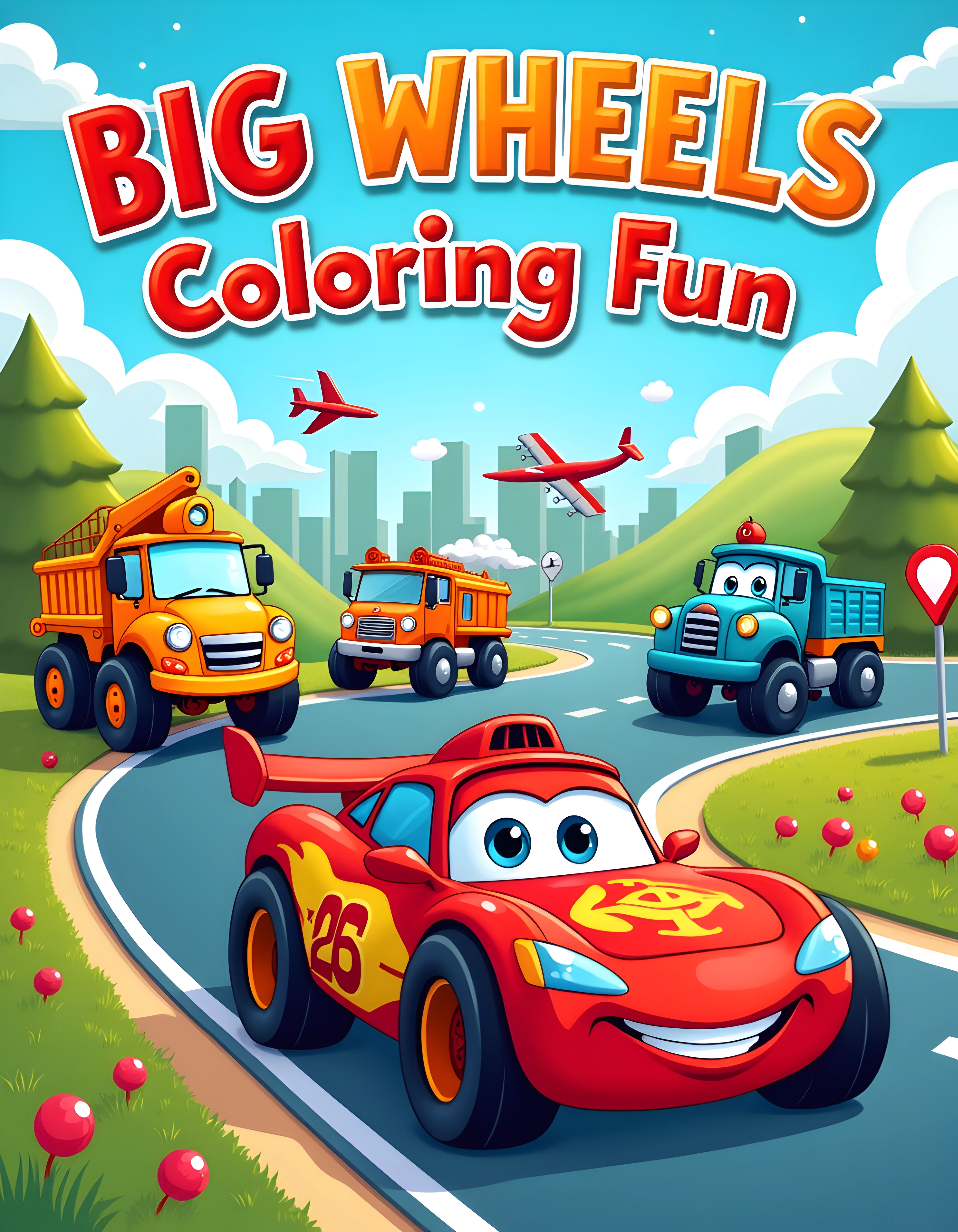 Big Wheels Coloring Fun