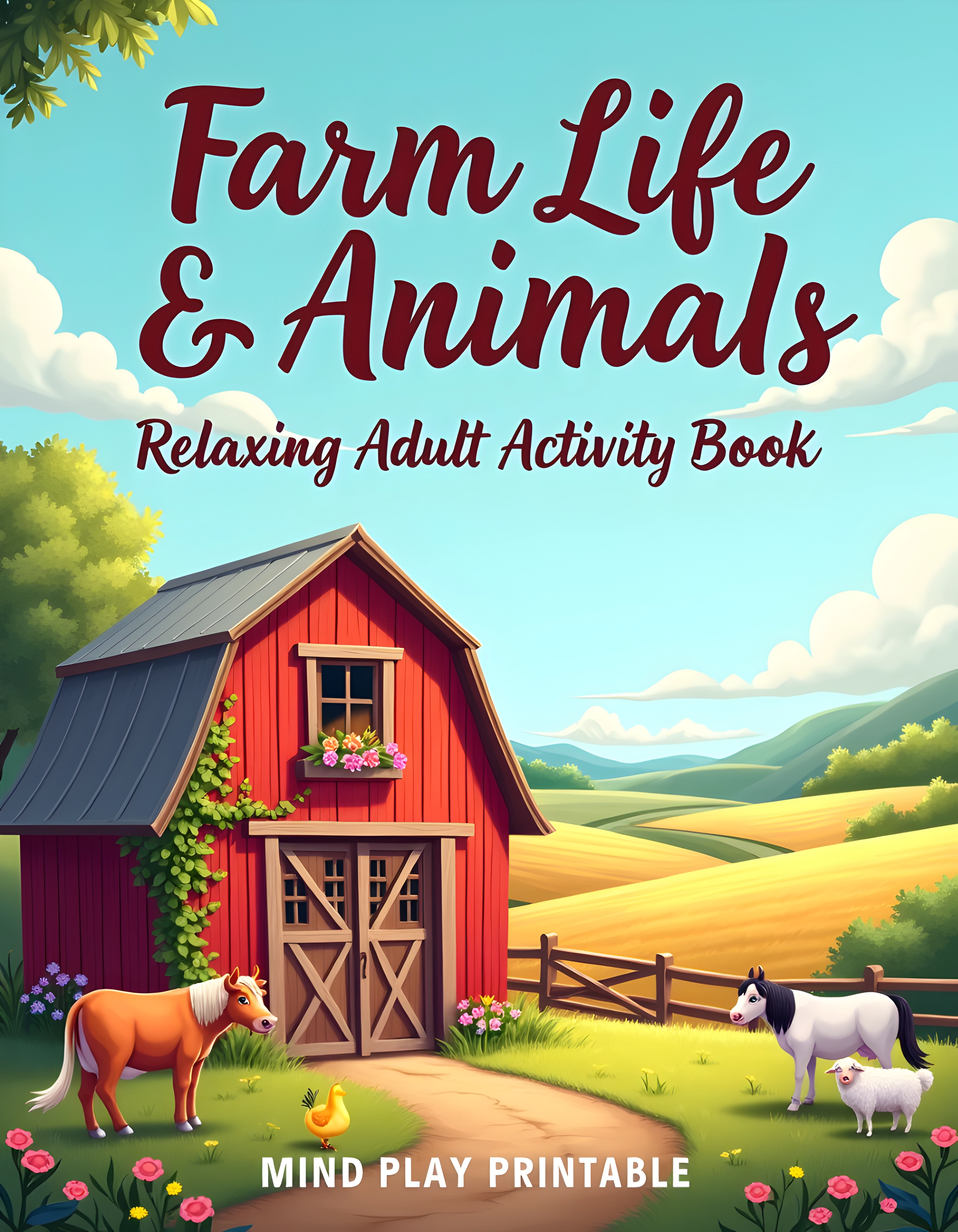 Farm Life & Animals Adult Activity Book