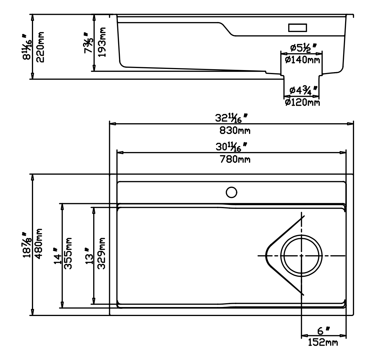 33" Granite Topmount/Middlemount/Undermount White Kitchen Sink