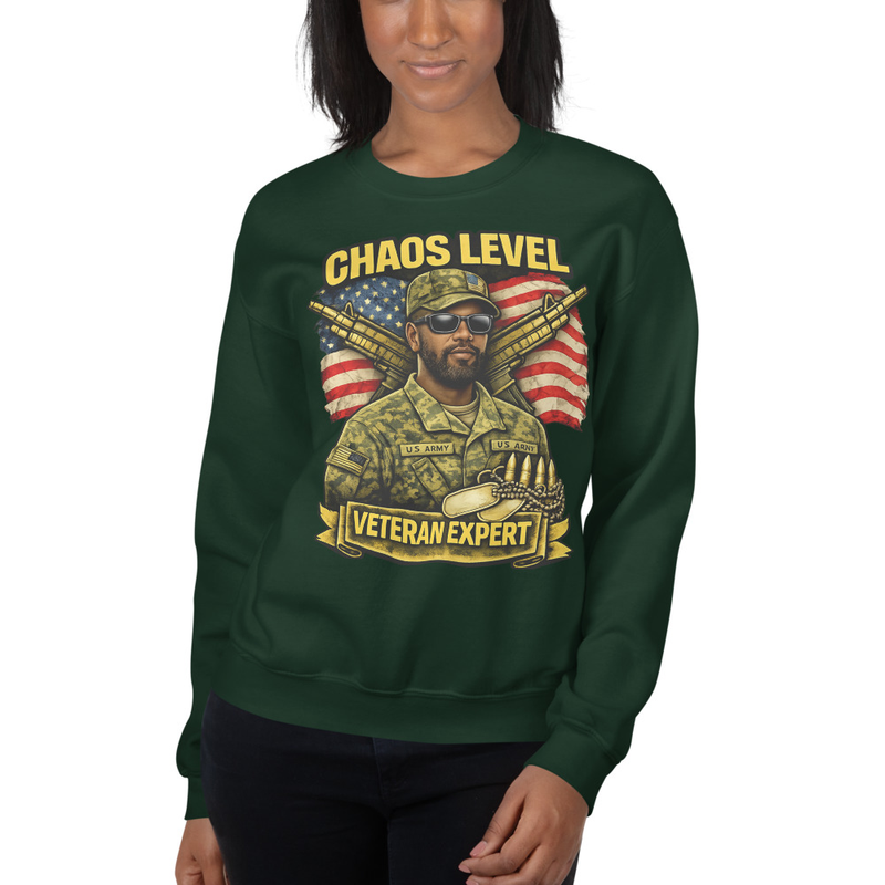 Chaos Level Expert Retired Veteran Shirt | Military Humor Tee | Gift for Retired Veterans