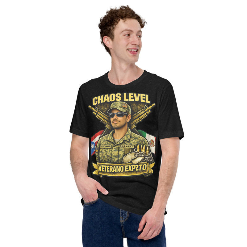 Chaos Level Veteran Expert Shirt | Funny Army Tee | Gift for Veteran Brother
