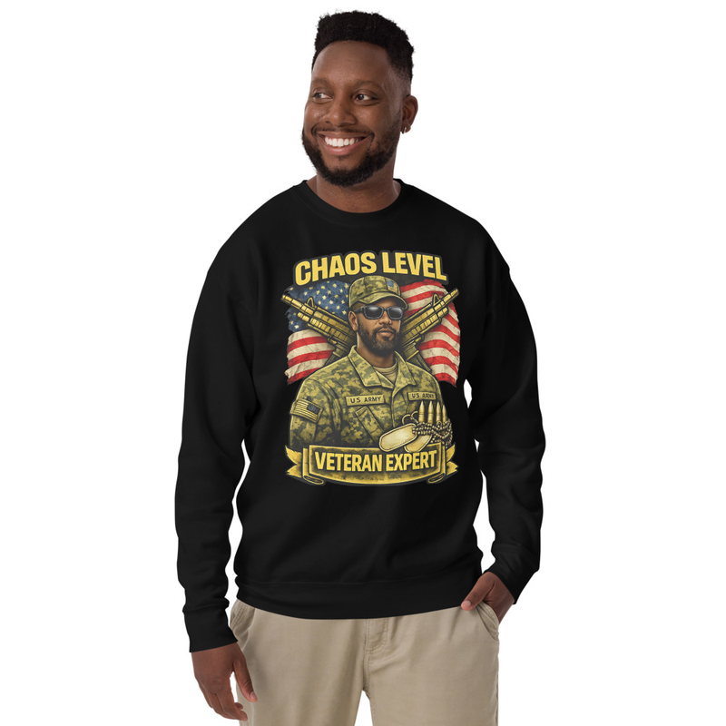 Chaos Level Expert Veteran Shirt | Military Humor Tee | Gift for Army Lovers