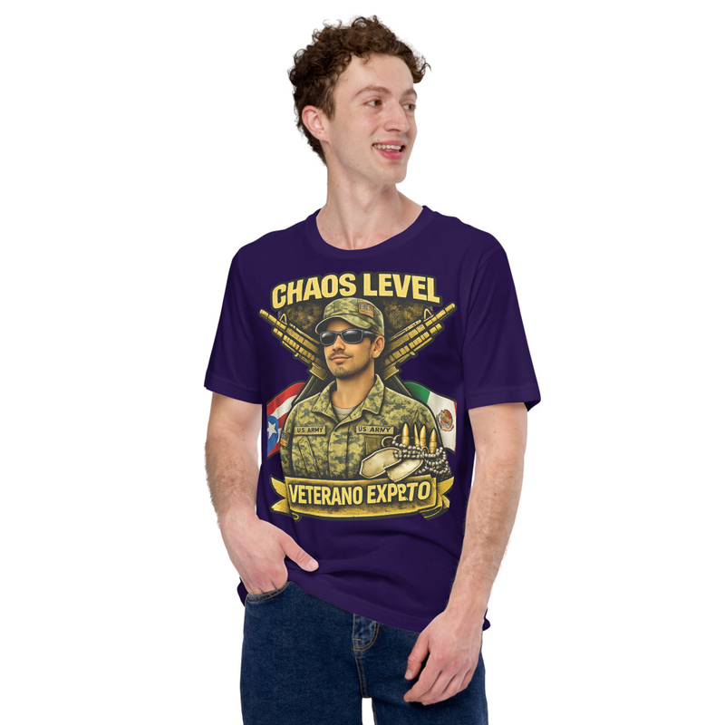 Chaos Level Veteran Expert Shirt | Funny Army Tee | Gift for Veteran Brother